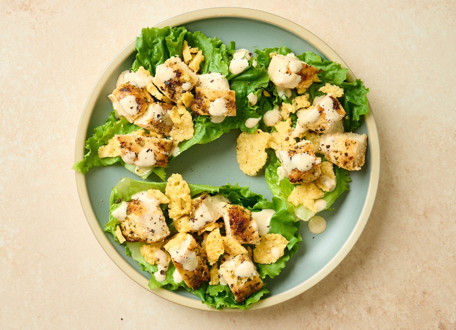 Garlicky Chicken Caesar Lettuce Wrap