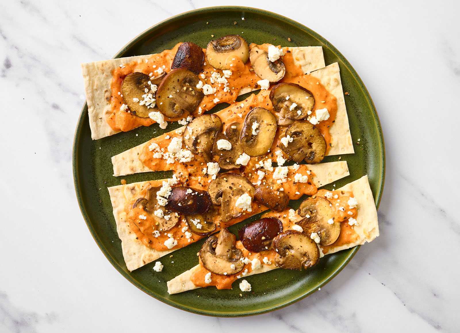 Goat Cheese + Mushroom Vodka Pizza