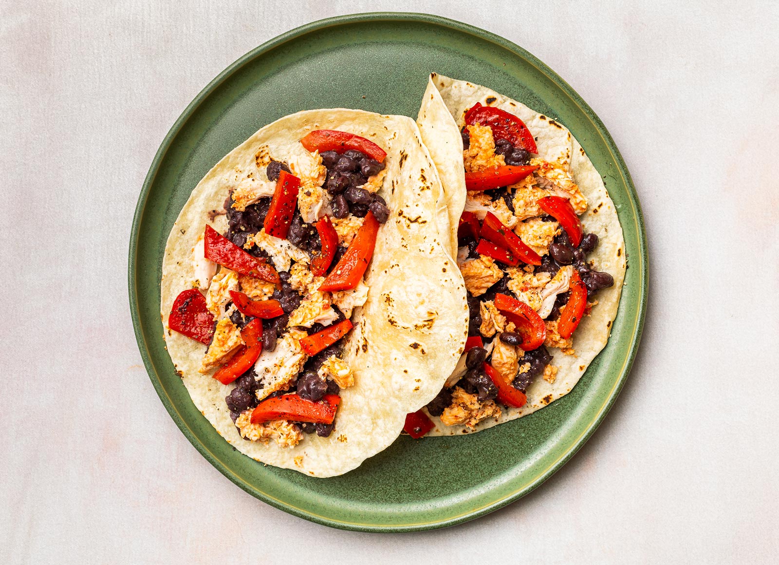 Chile Chicken + Black Bean Tacos