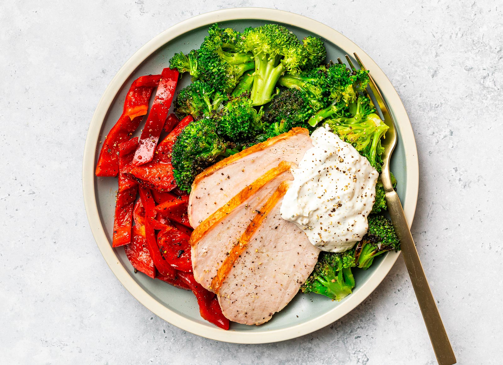 Tzatziki Pork Tenderloin + Roasted Veggies
