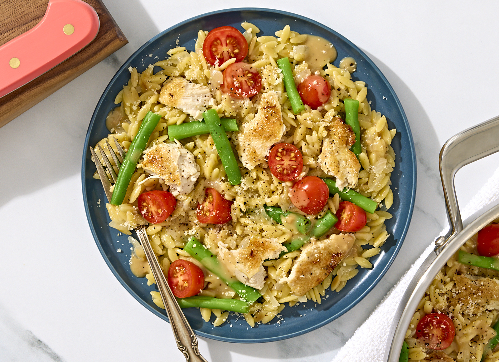 One-Pan Roasted Garlic Chicken + Orzo Casserole