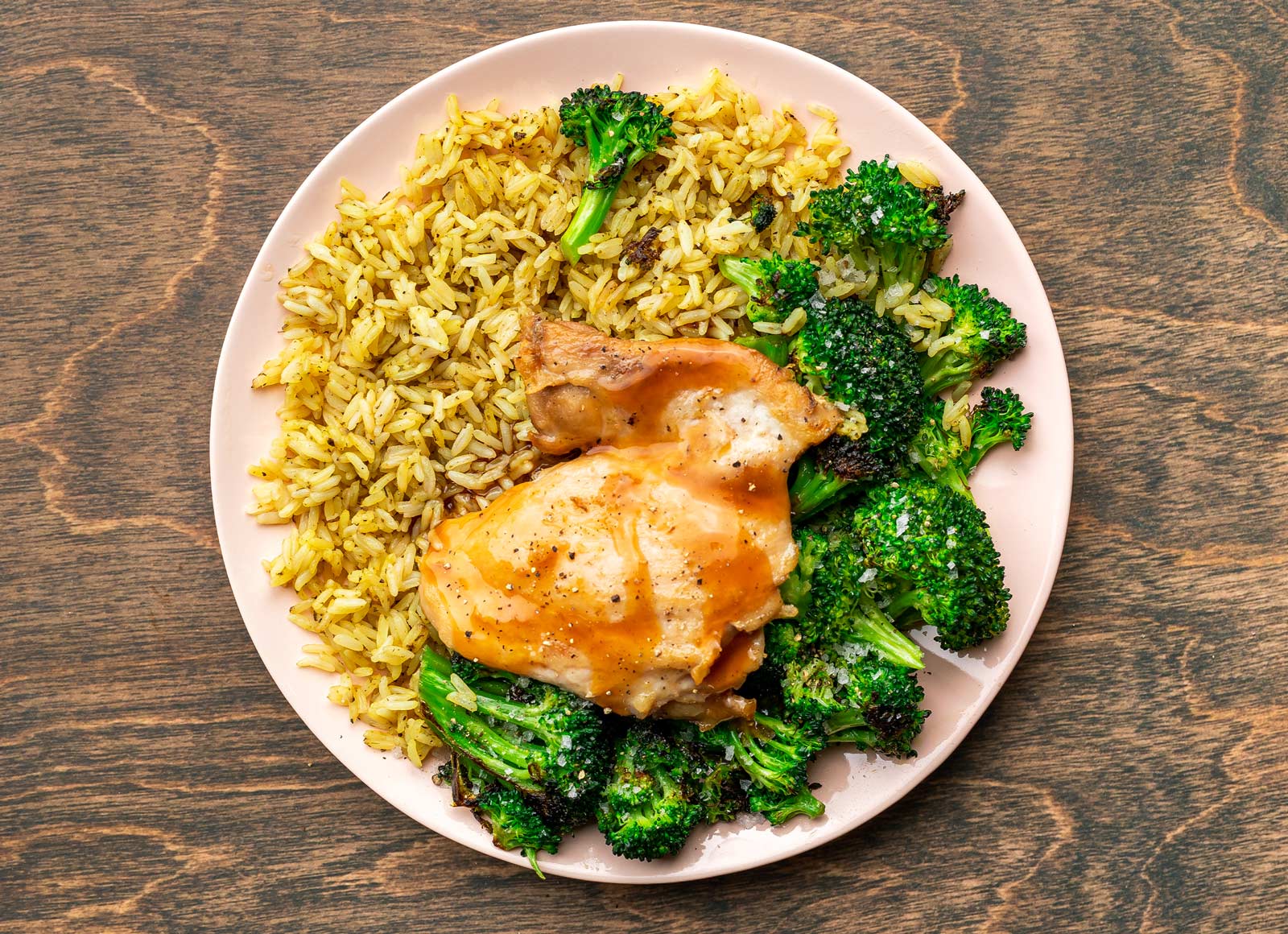 Sesame Chicken Thighs with Broccoli + Brown Rice