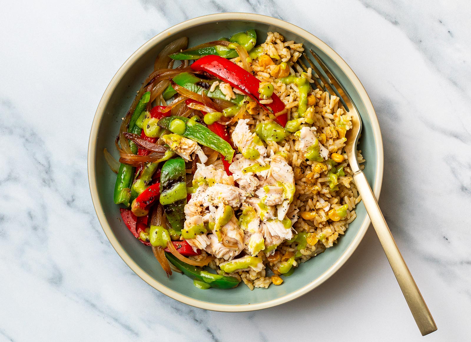 Fajita Salt + Pepper Chicken Mexican Rice Bowl