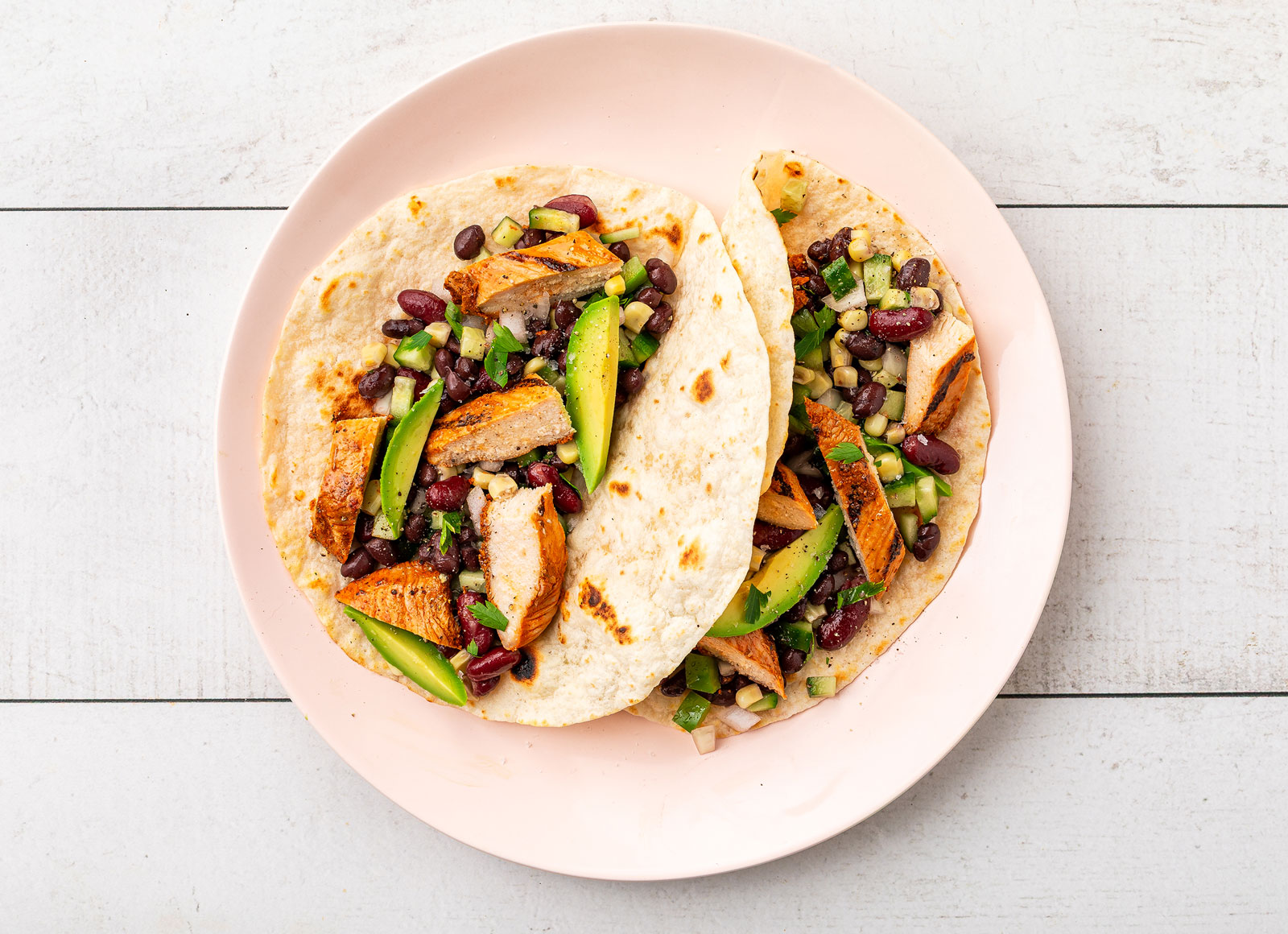 Blackened Chicken + Avo Tacos