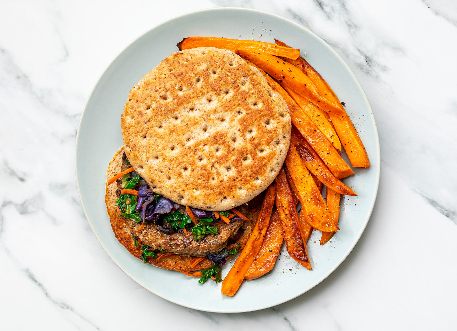 Tex-Mex Chicken Burger + Sweet Potato Fries