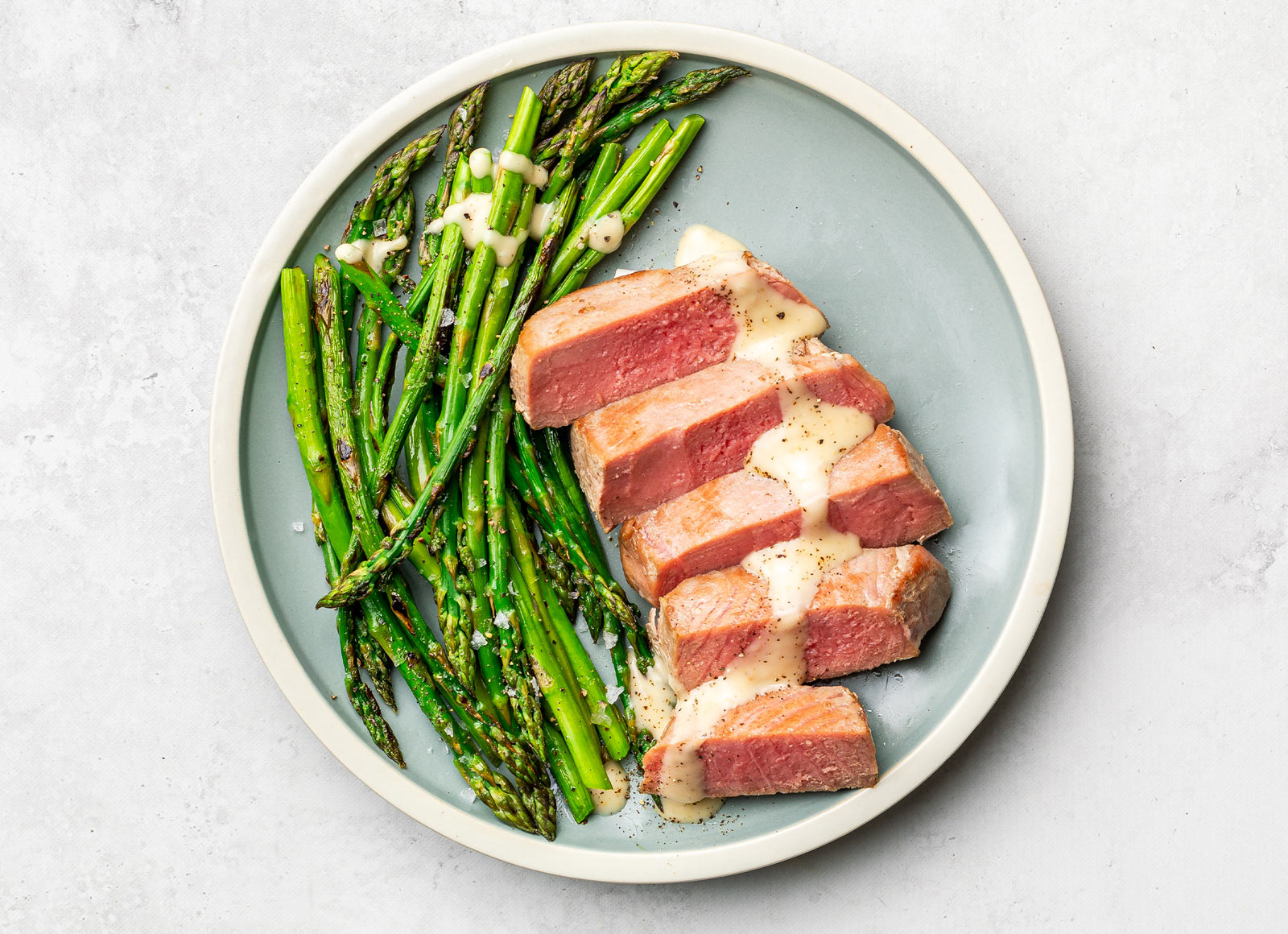 Creamy Miso Tuna Steak + Asparagus