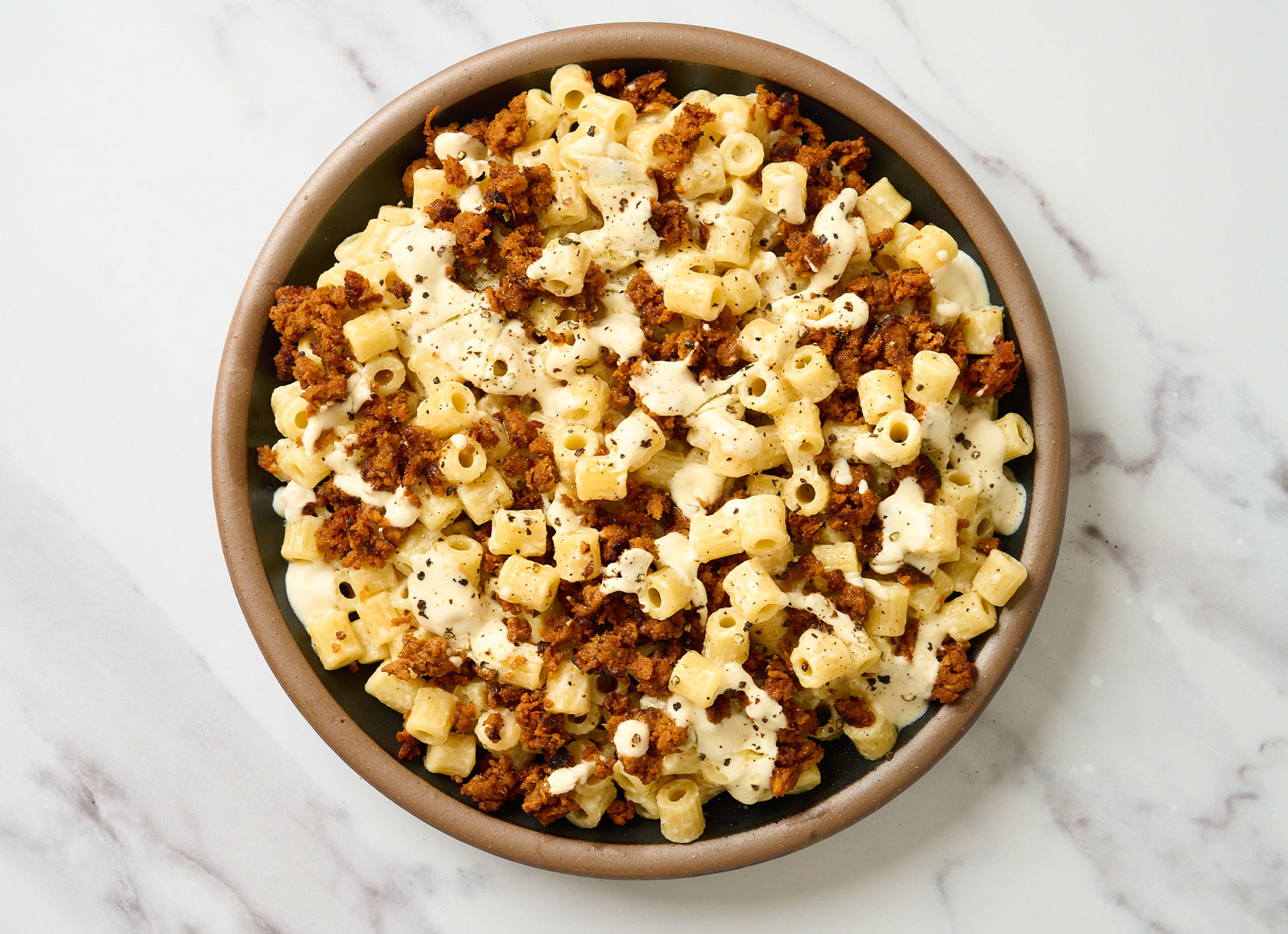 Alfredo Tubetti Rigati Pasta with Plant-Based Chorizo