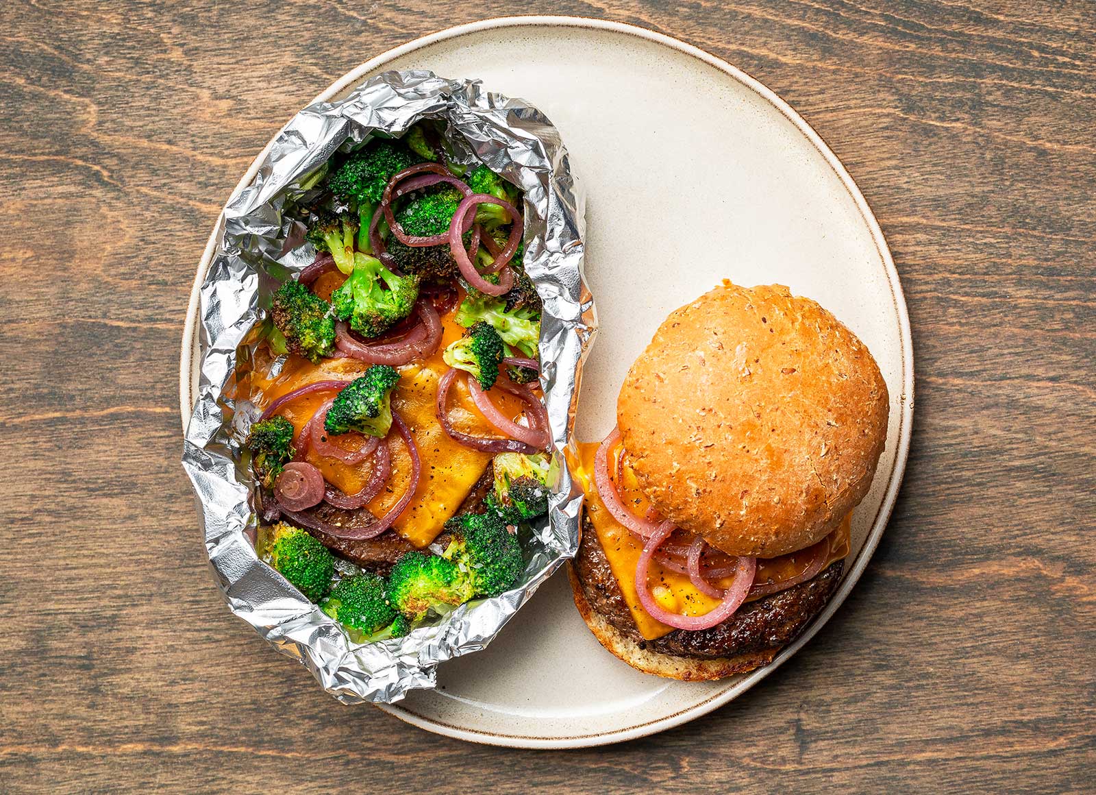 All-in-One Cheeseburger + Broccoli