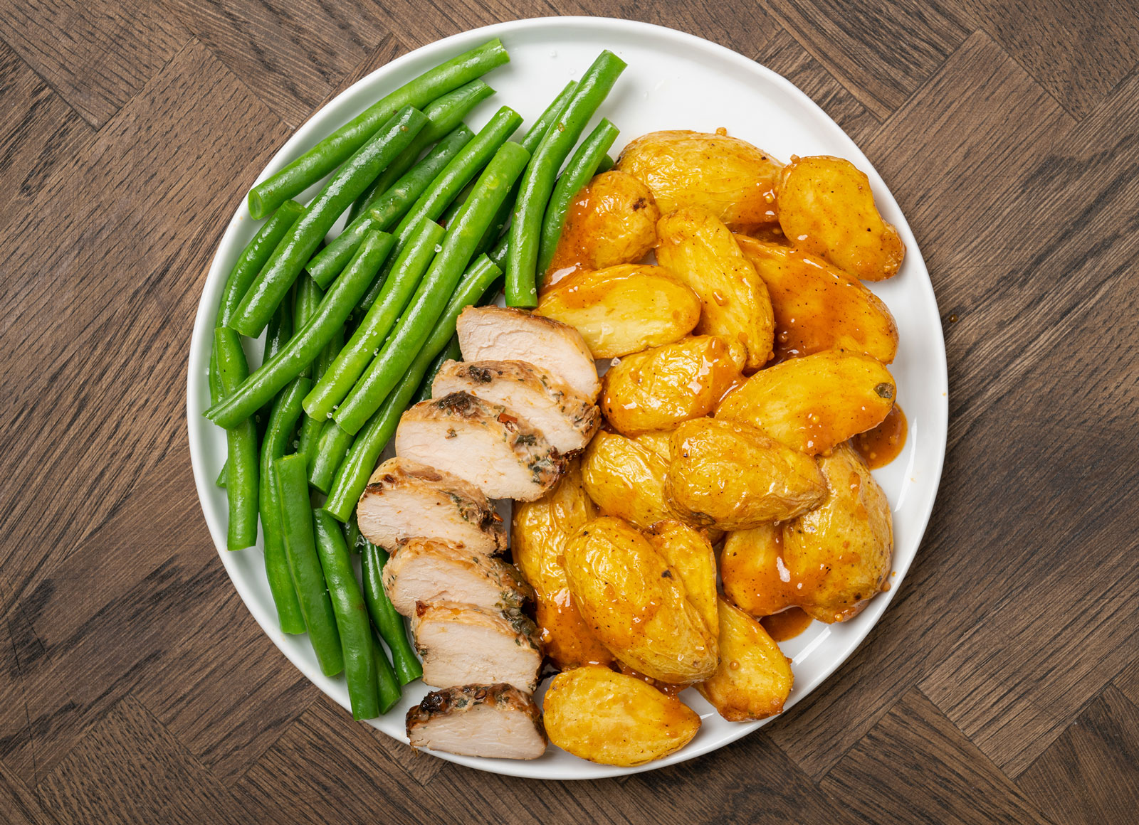 Turkey Tenderloin with Hickory Potatoes + Green Beans
