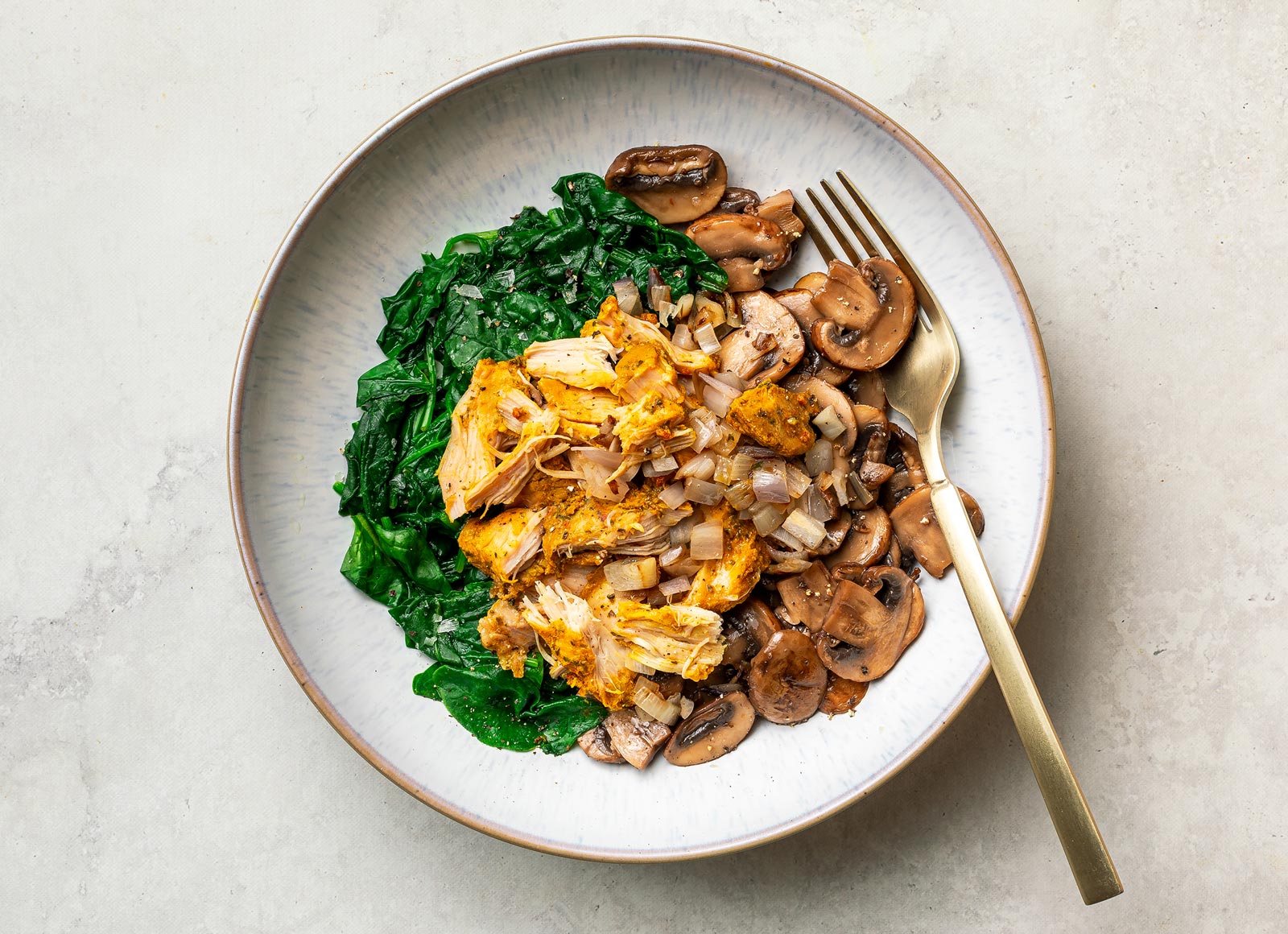Shawarma Chicken + Mushroom Veggie Bowl