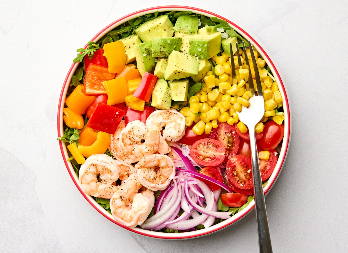 Shrimp + Avocado Technicolor Salad