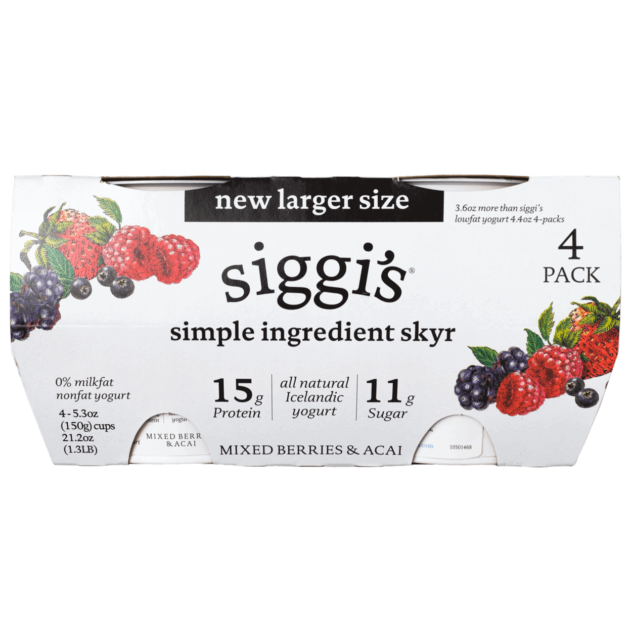 Non-Fat Mixed Berry + Acai Yogurt 4-Pack 2 of 2