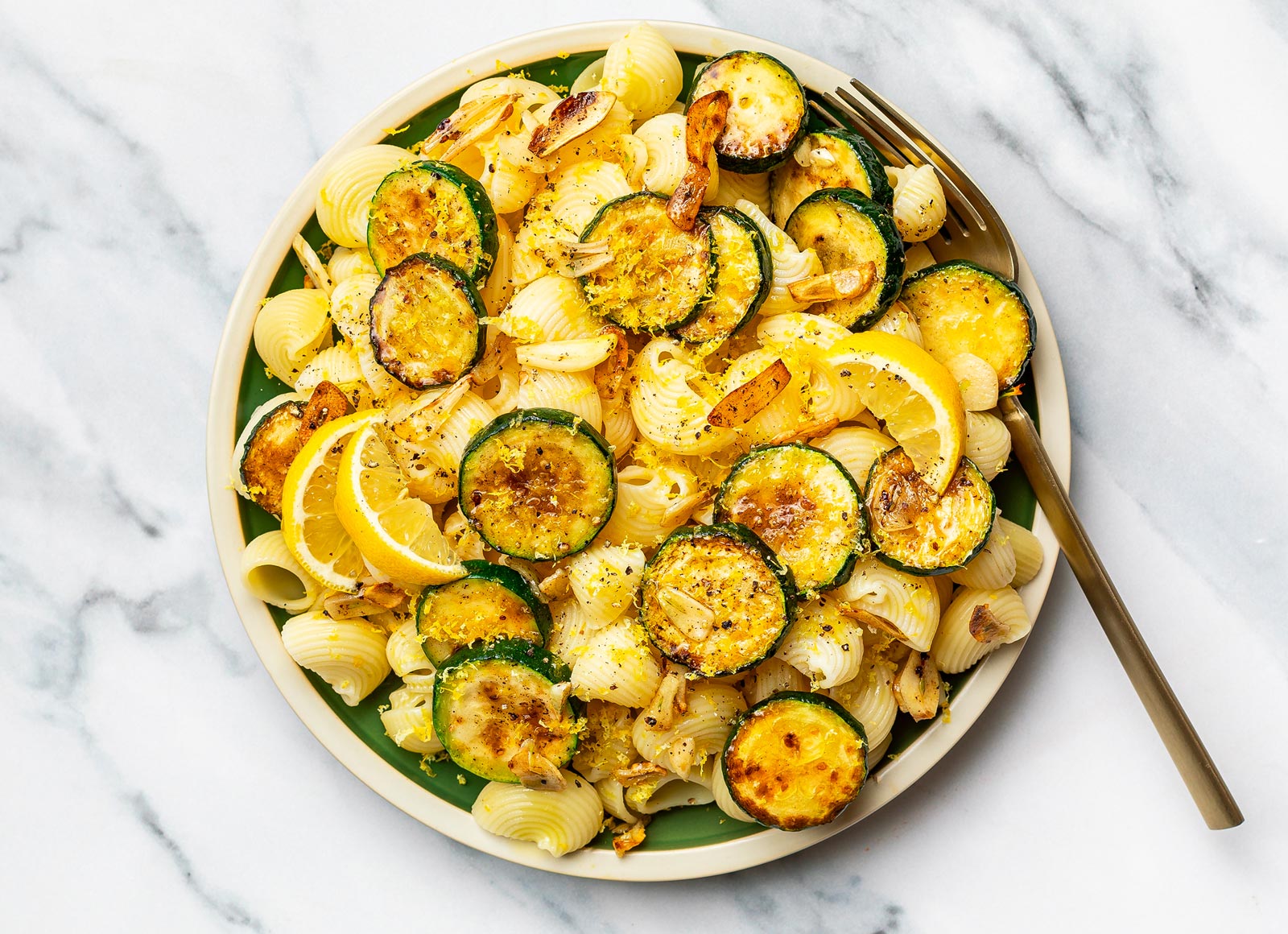 Roasted Garlic + Zucchini Chiocciole Pasta