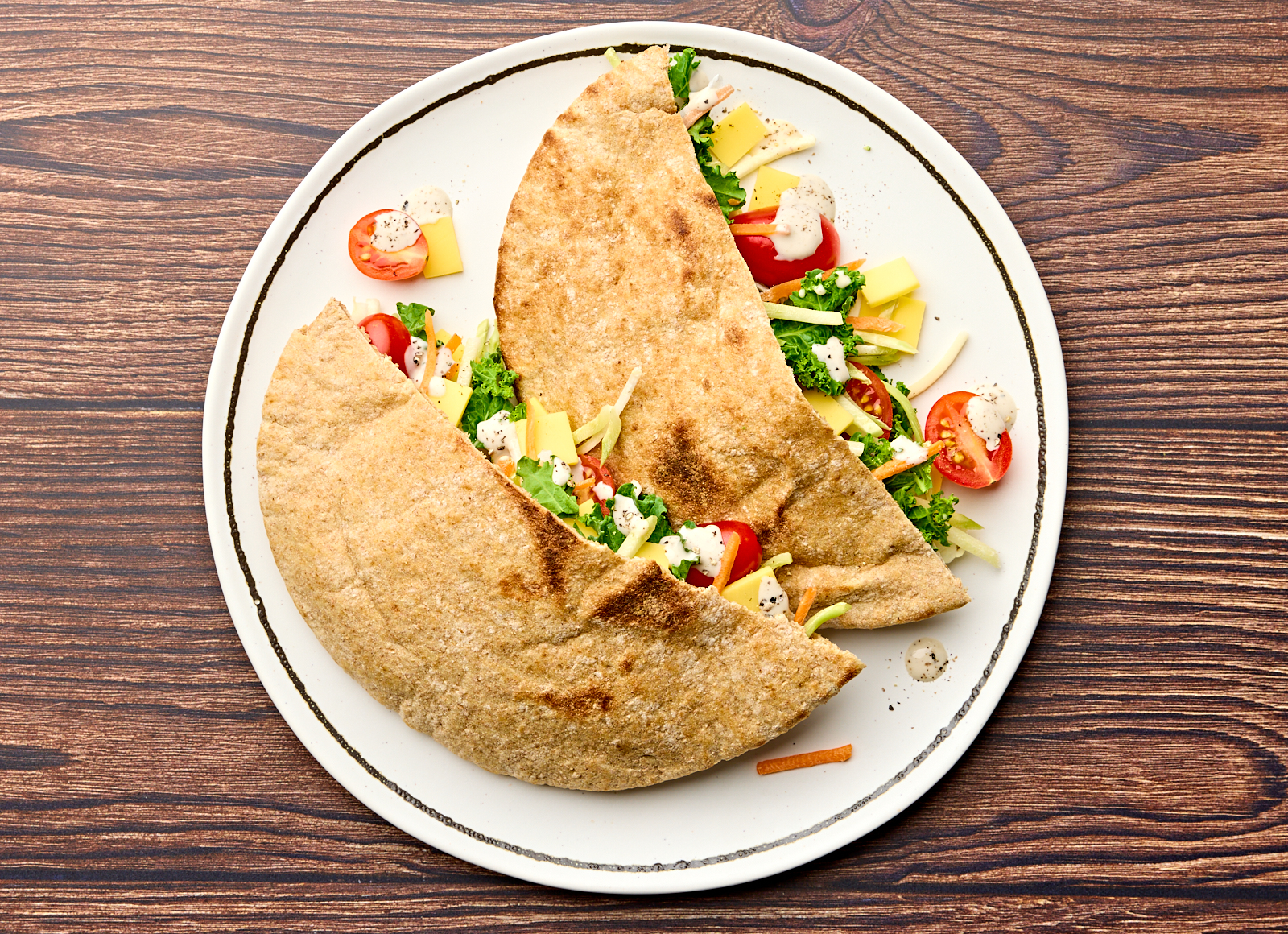 Vegan Caesar Salad Whole Grain Pita Pockets