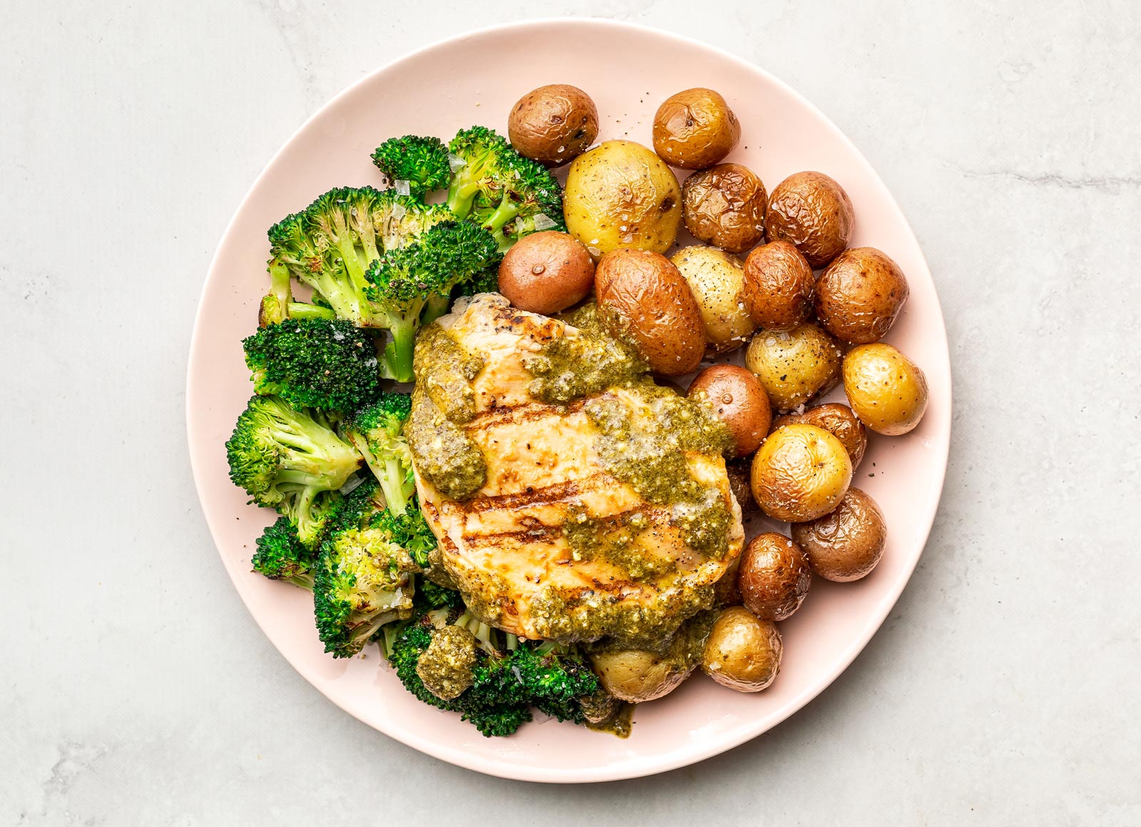 Pesto Grilled Seasoned Chicken Breast + Potato Plate