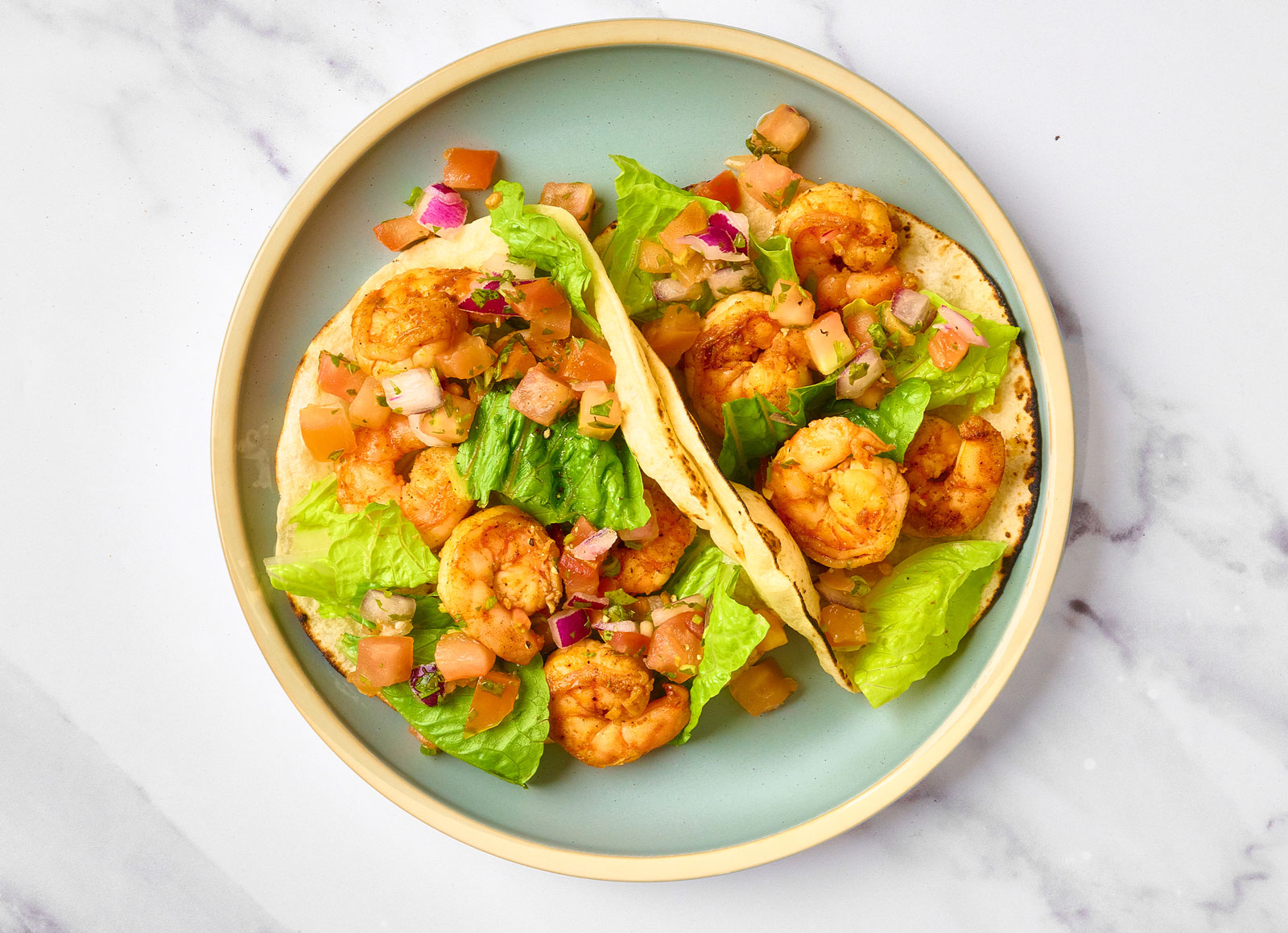 Simple Shrimp & Salsa Tacos