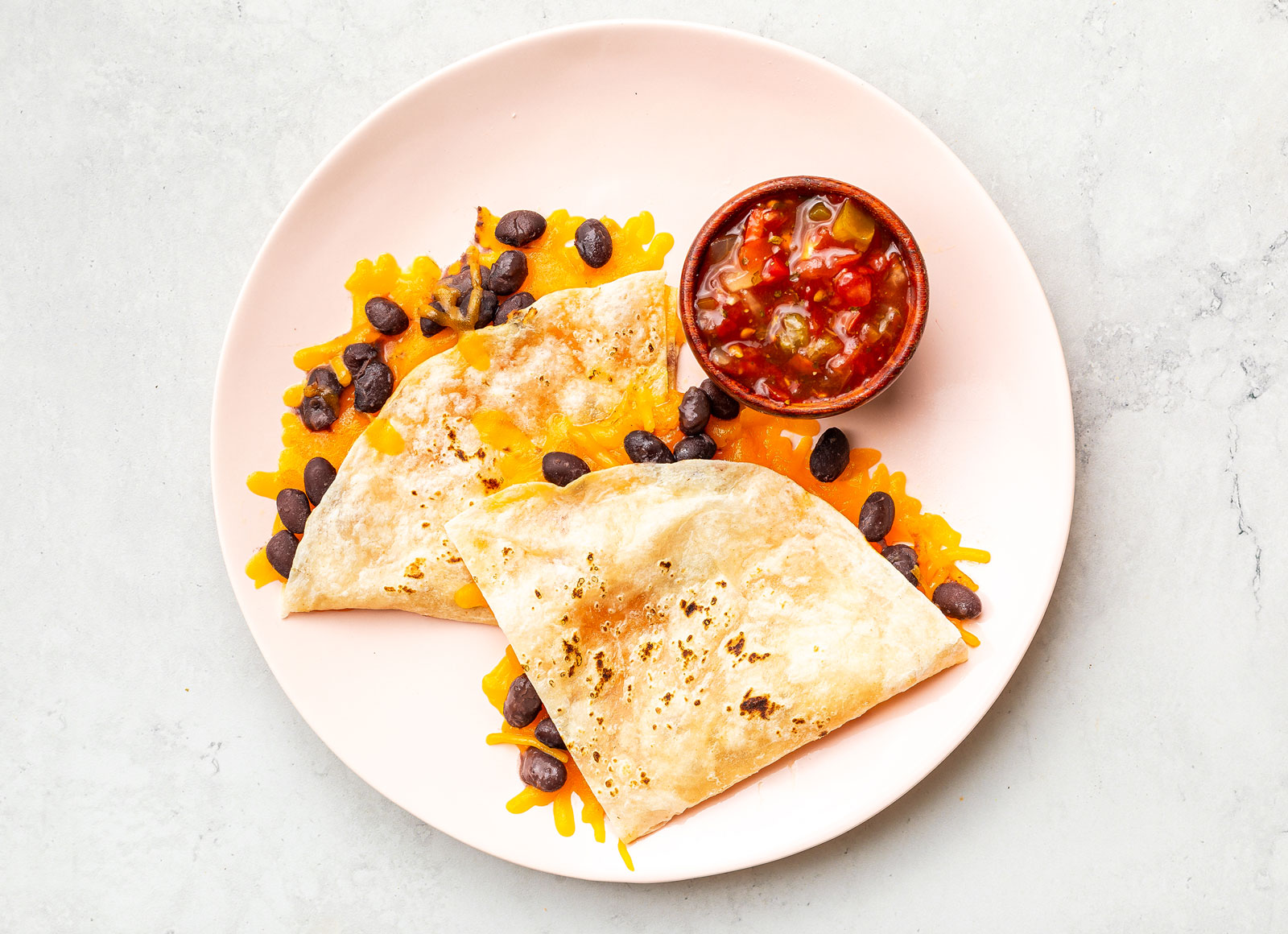 Cuban Spiced Black Bean Quesadillas + Pico de Gallo