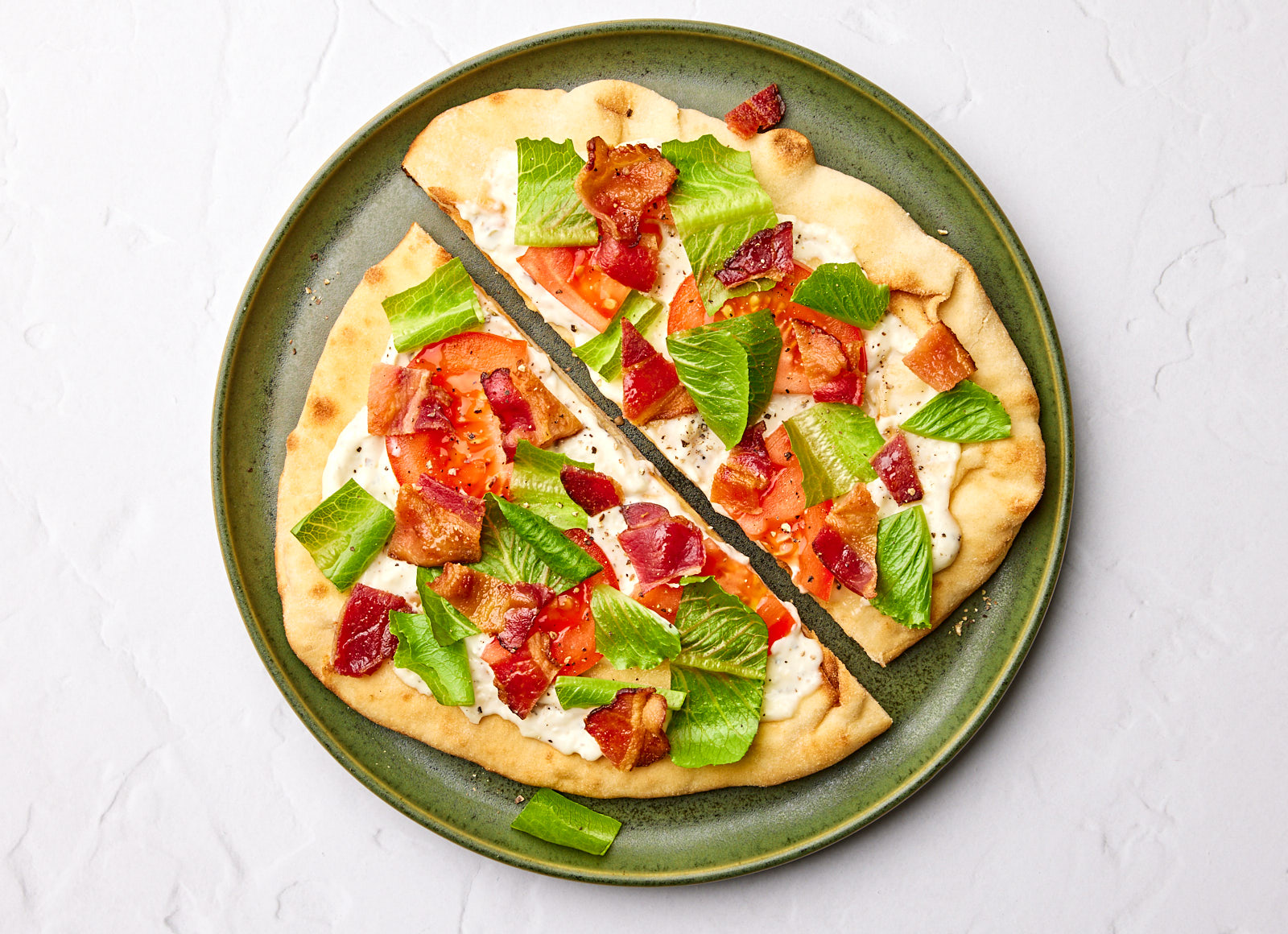 Garlicky BLT Flatbread