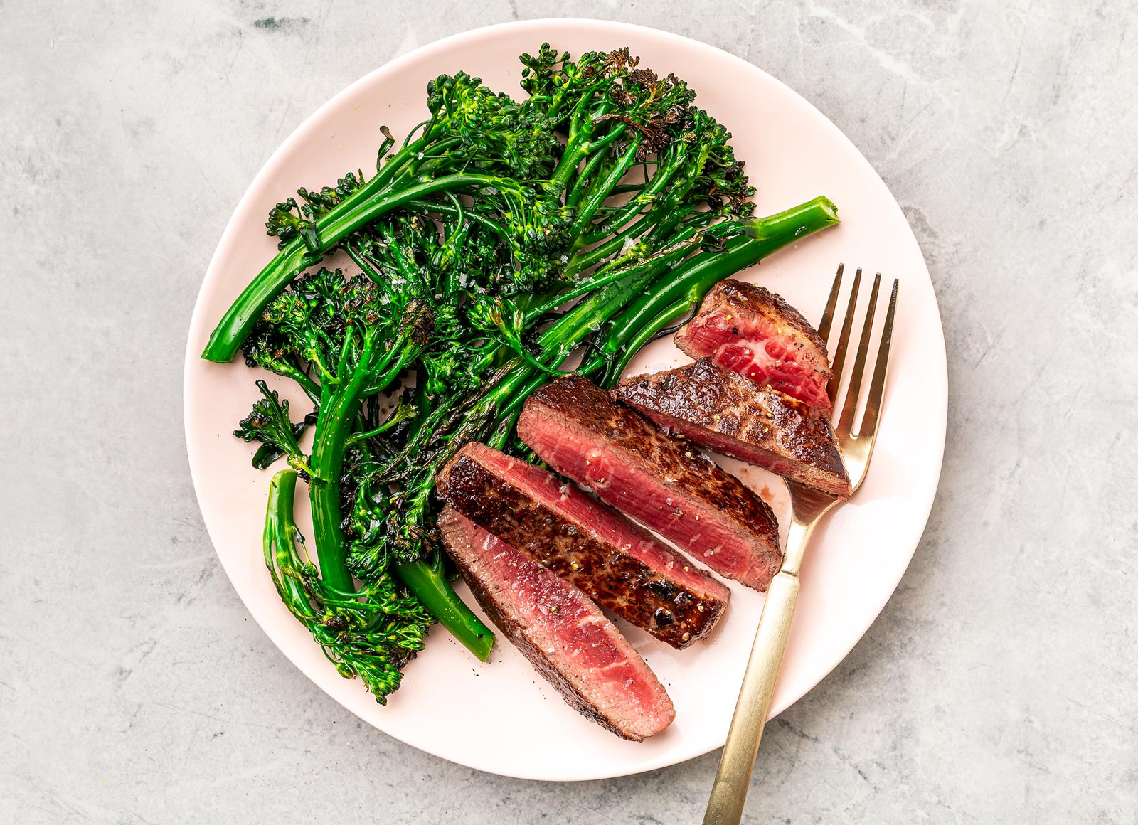 Zesty Seared Wagyu Filet Mignon + Baby Broccoli
