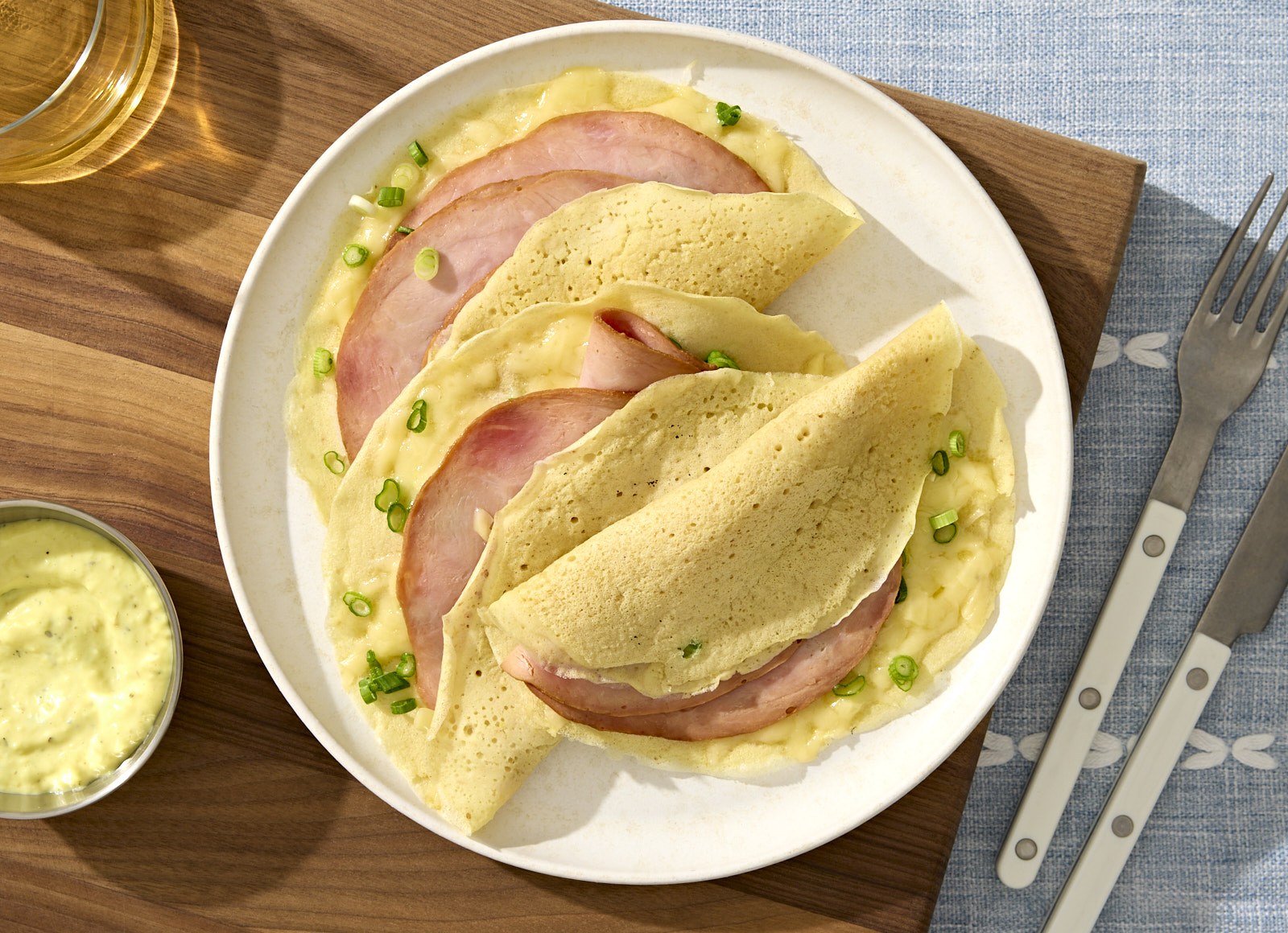 Ham & Gruyere Crepes