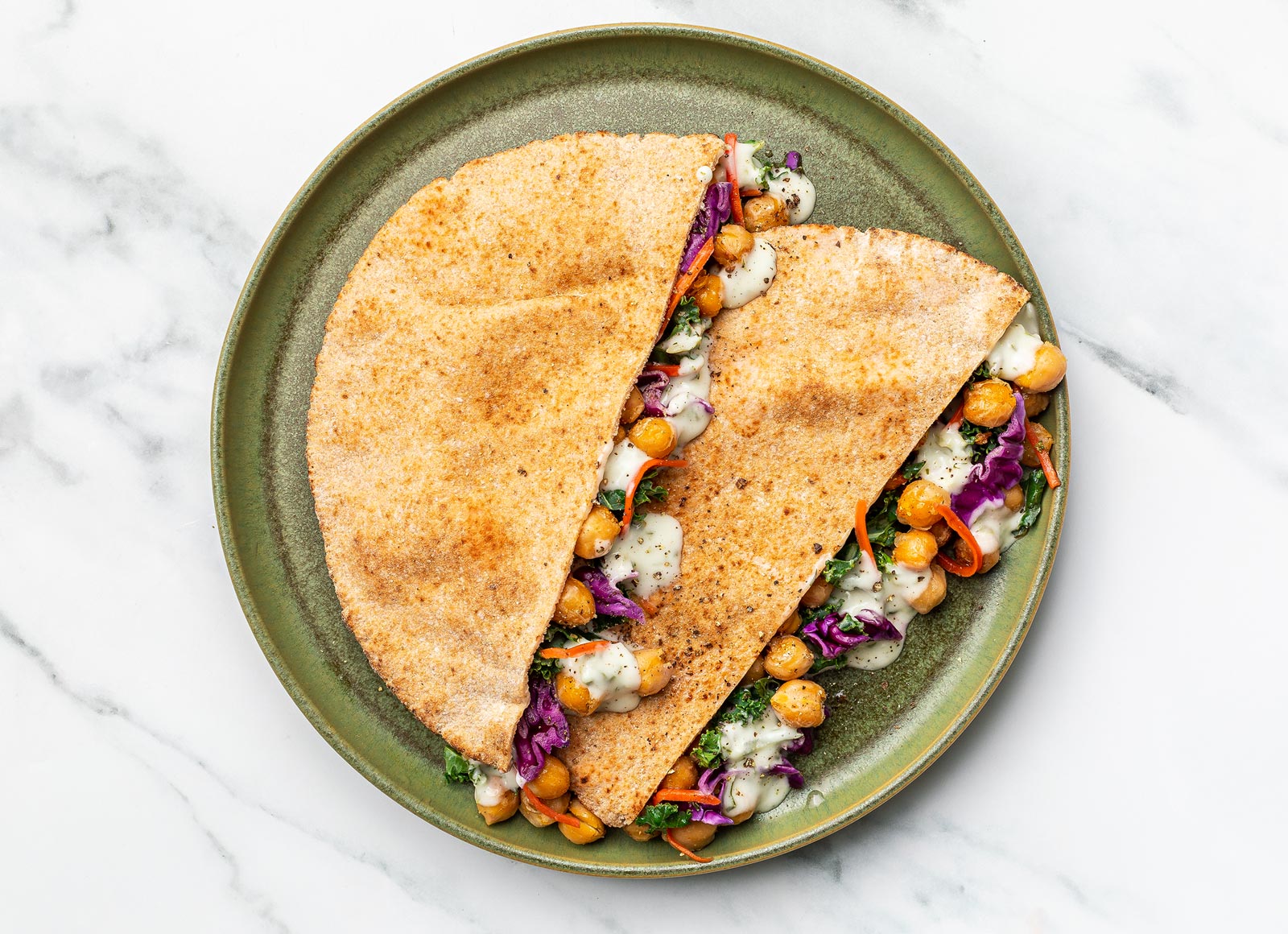 Dairy-Free Tzatziki + Crispy Chickpea Whole Grain Pita Pockets Pocket