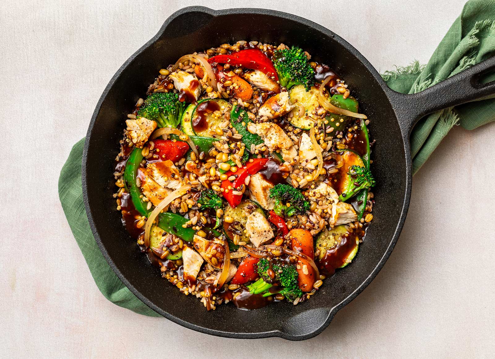 Korean Chicken with Grains and Veggies