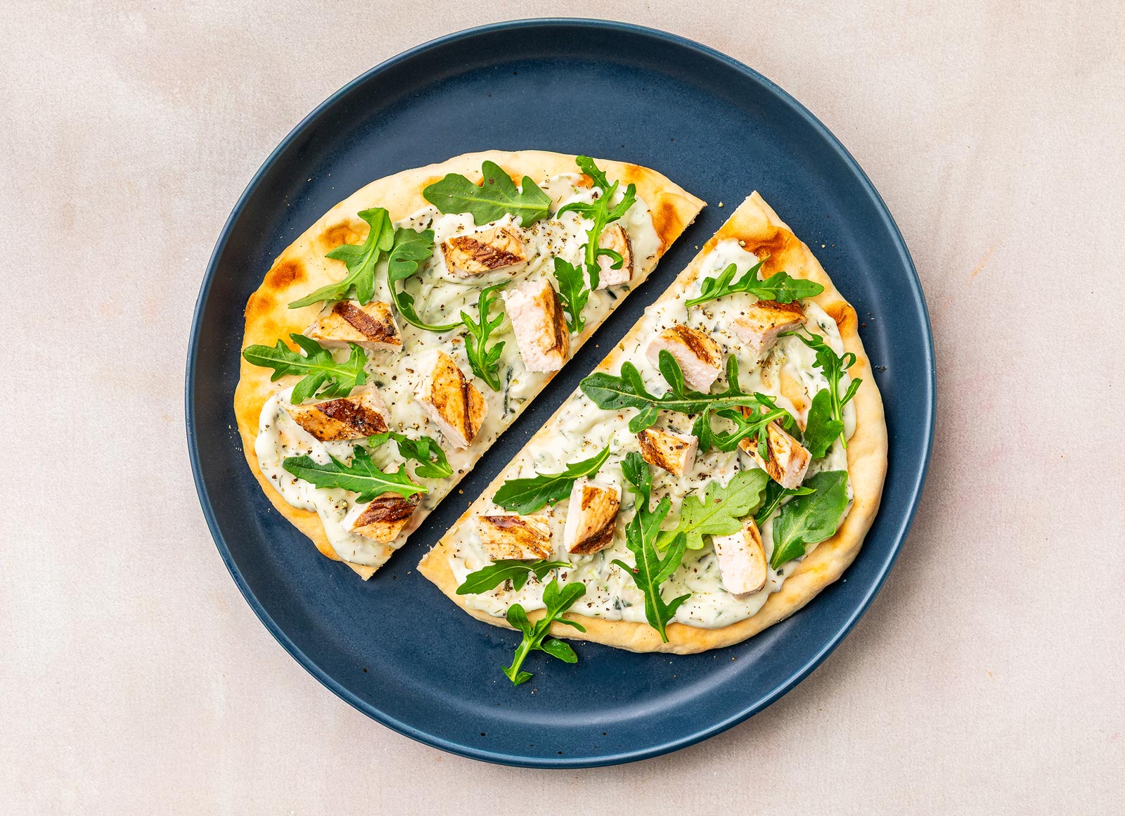  Mediterranean Inspired Seasoned Grilled Chicken Breast Flatbread