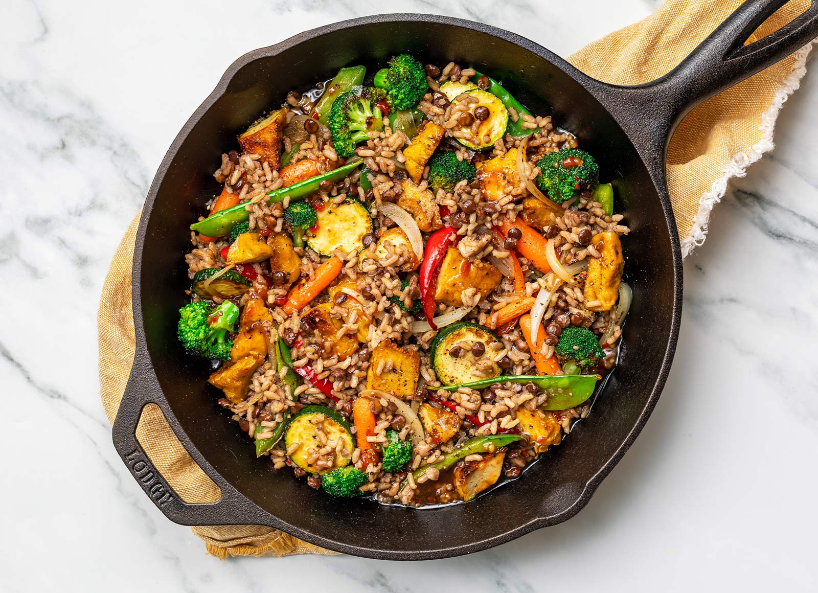 Gingery Lemongrass Tofu + 7-Veggie Fried Rice