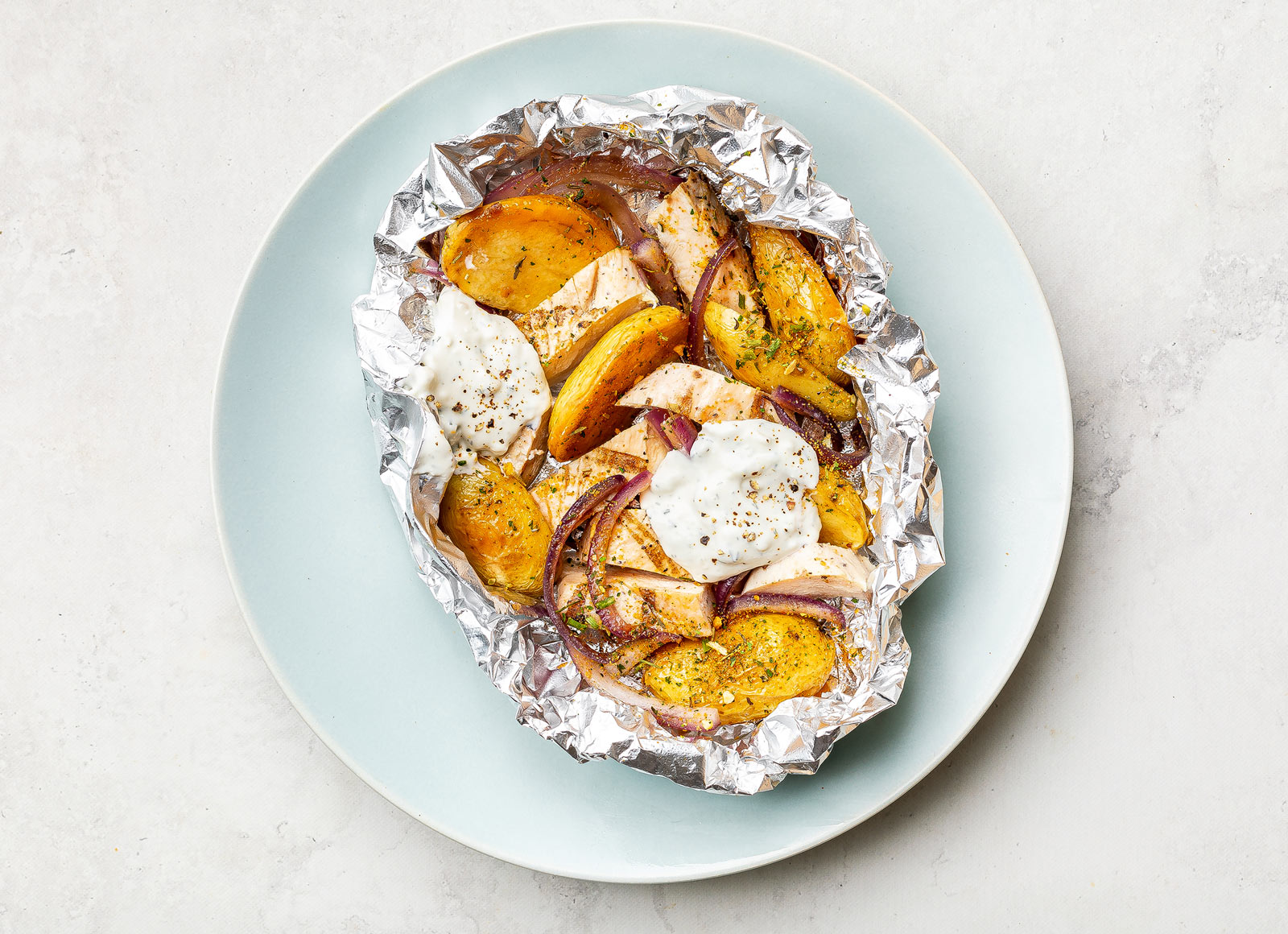 Easiest Tzatziki Seasoned Grilled Chicken Breast + Veggies