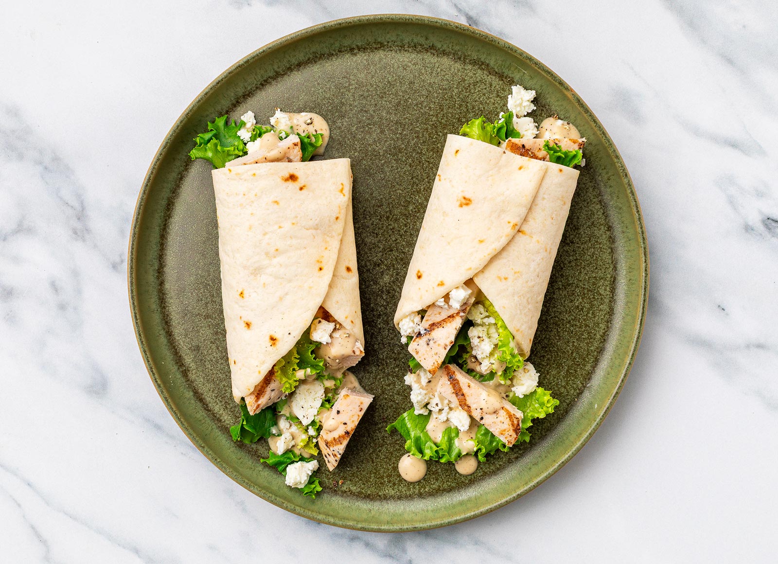 Feta Seasoned Grilled Chicken Breast Caesar Wrap