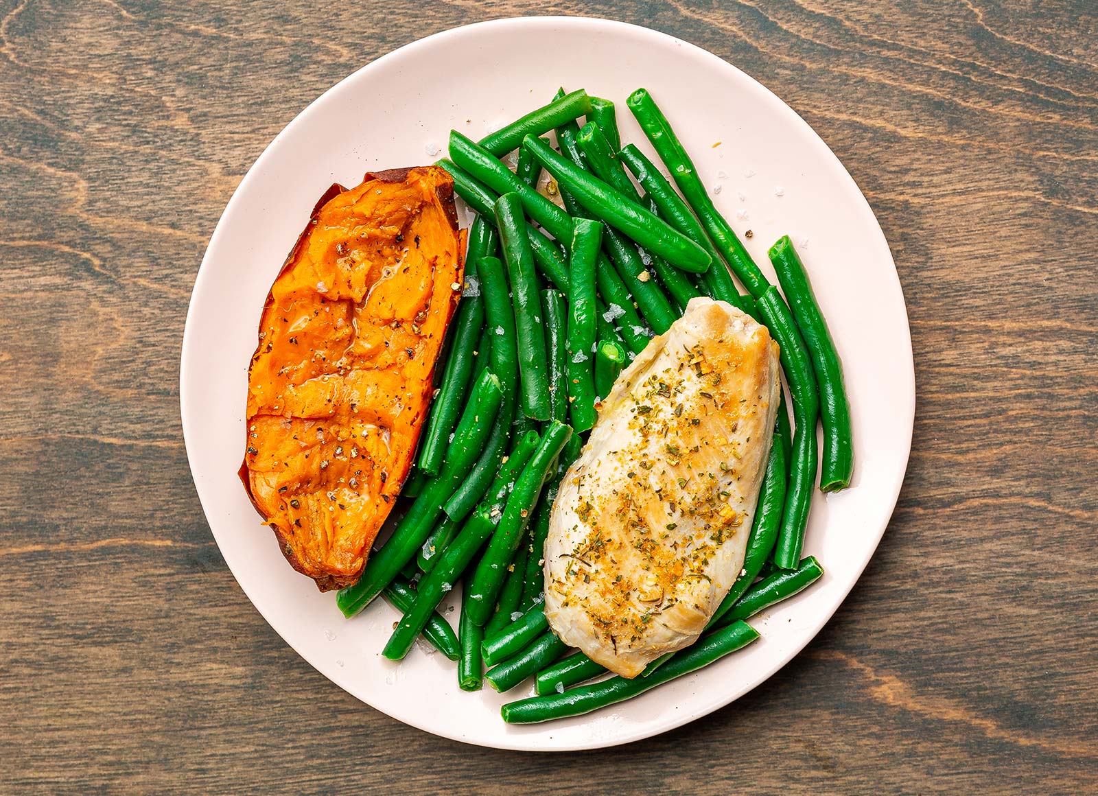 Garlicky Chicken Breast + Sweet Potatoes