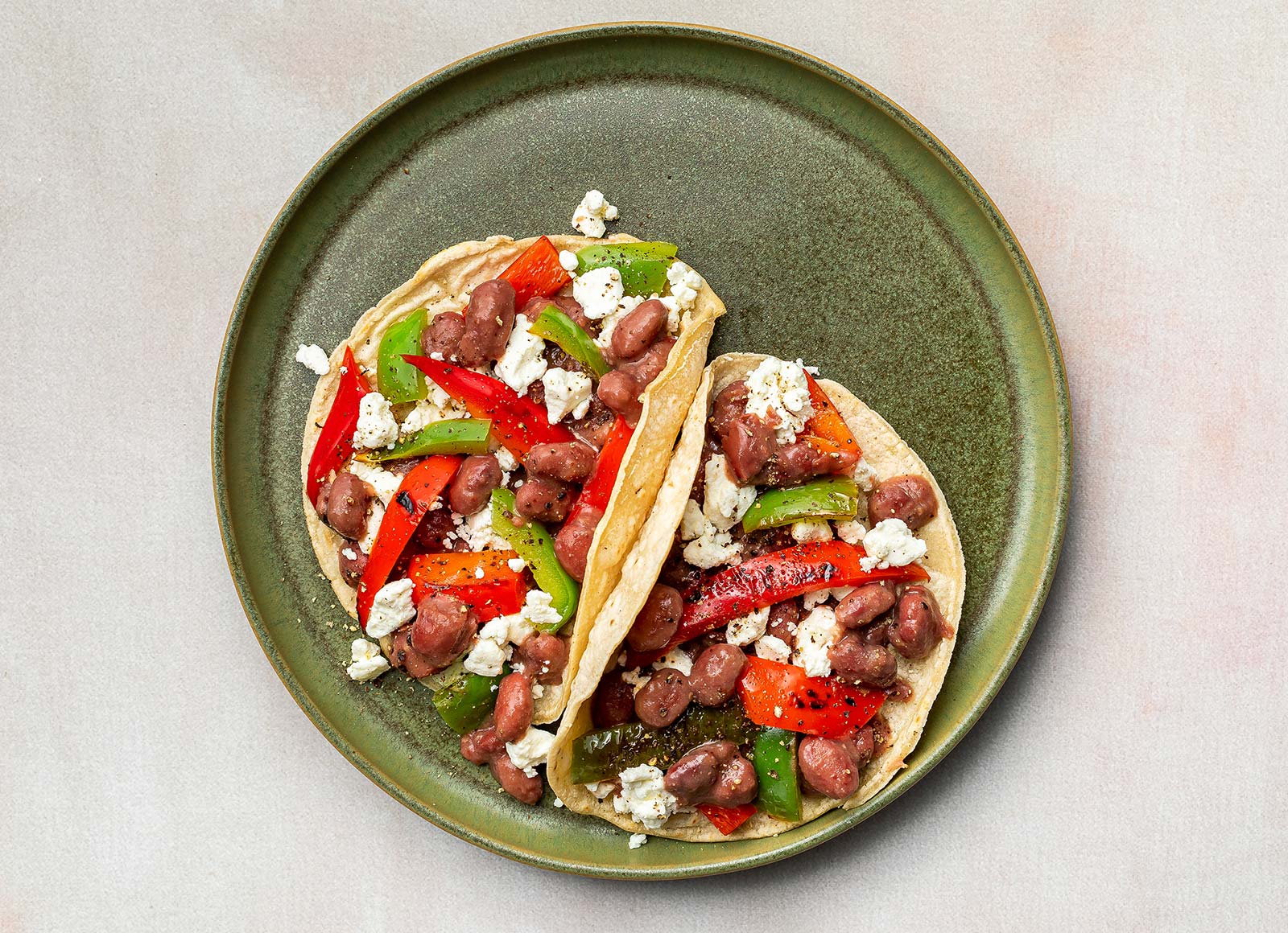 Creamy Red Bean + Goat Cheese Tacos