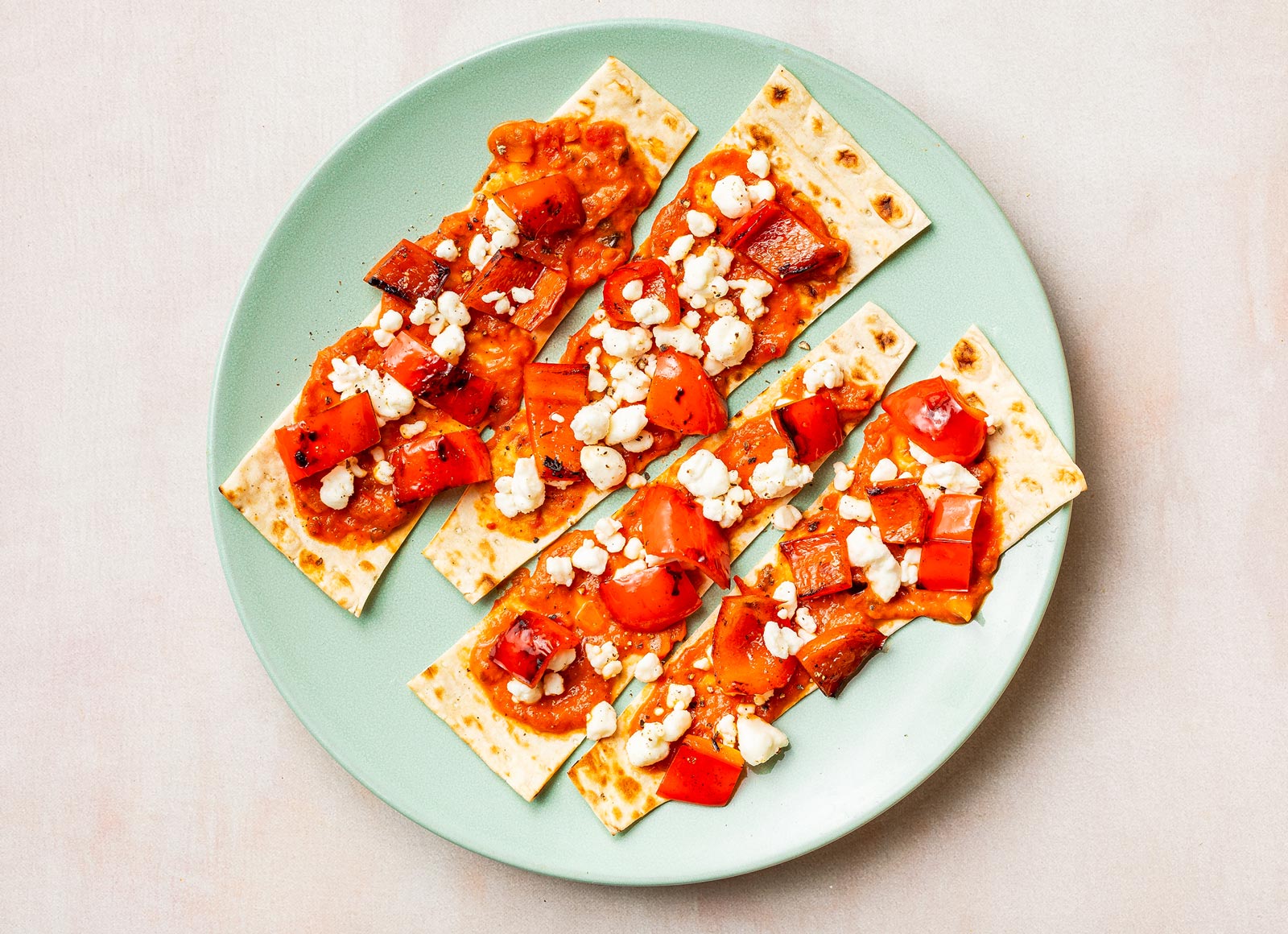 Creamy Vodka Goat Cheese + Pepper Flatbread