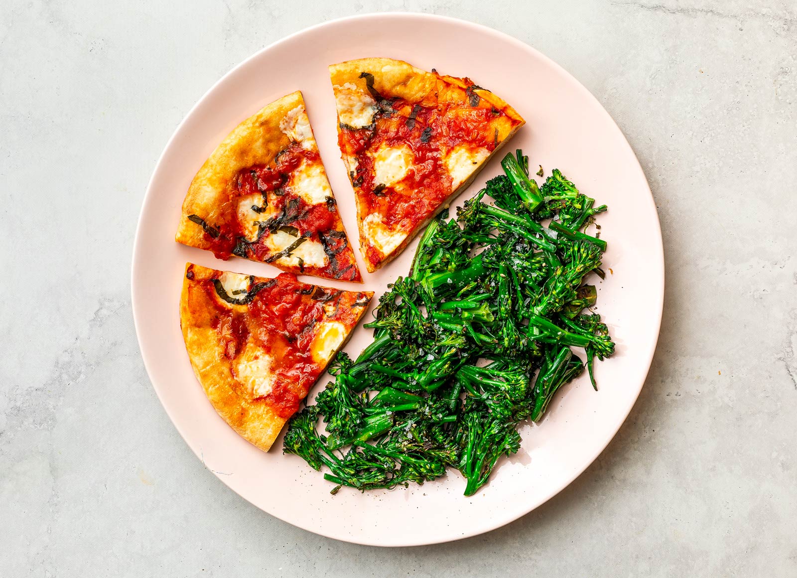 Margherita Pizza + Baby Broccoli