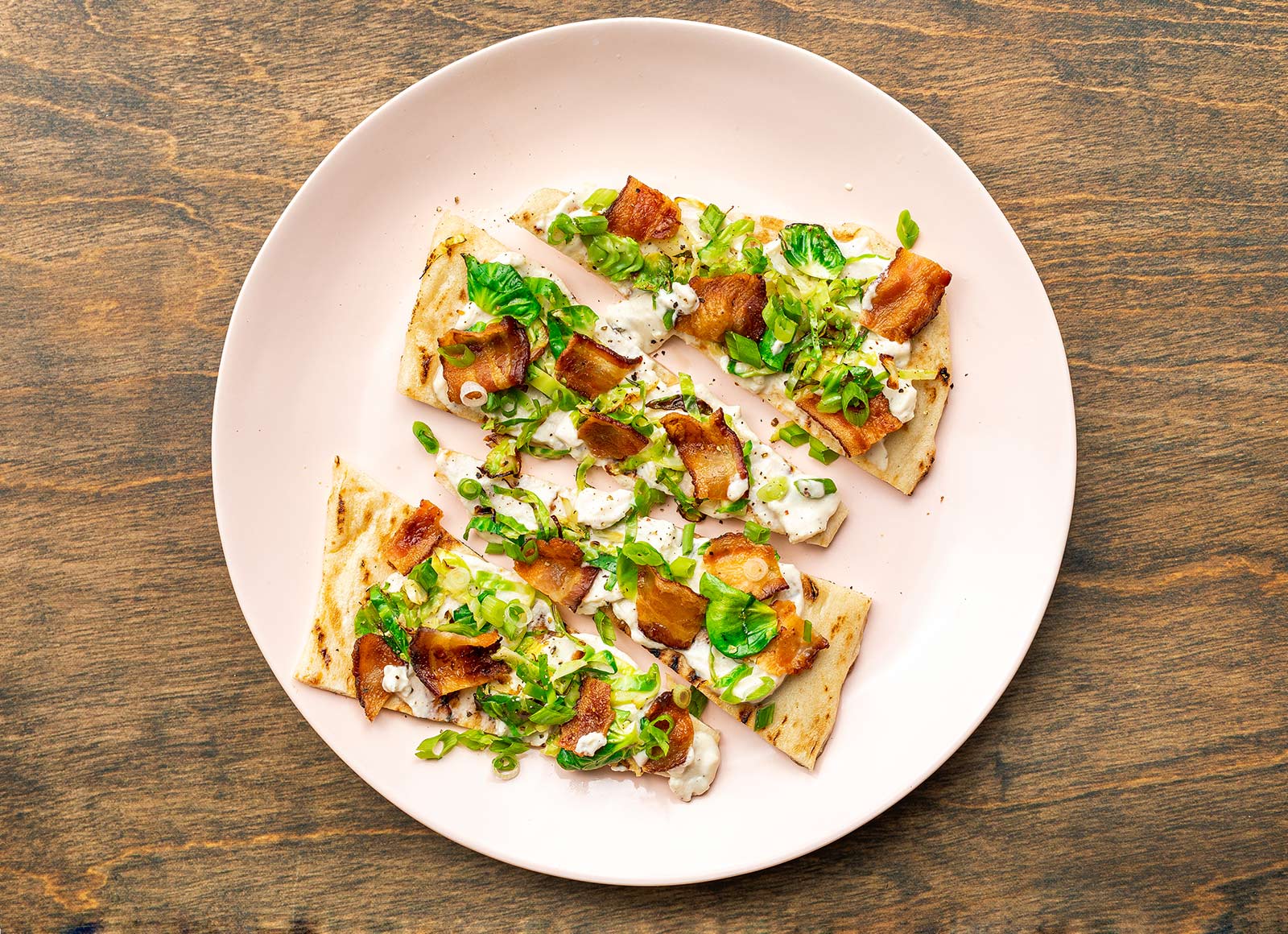 Creamy Brussels + Applewood Smoked Pork Bacon White Pie