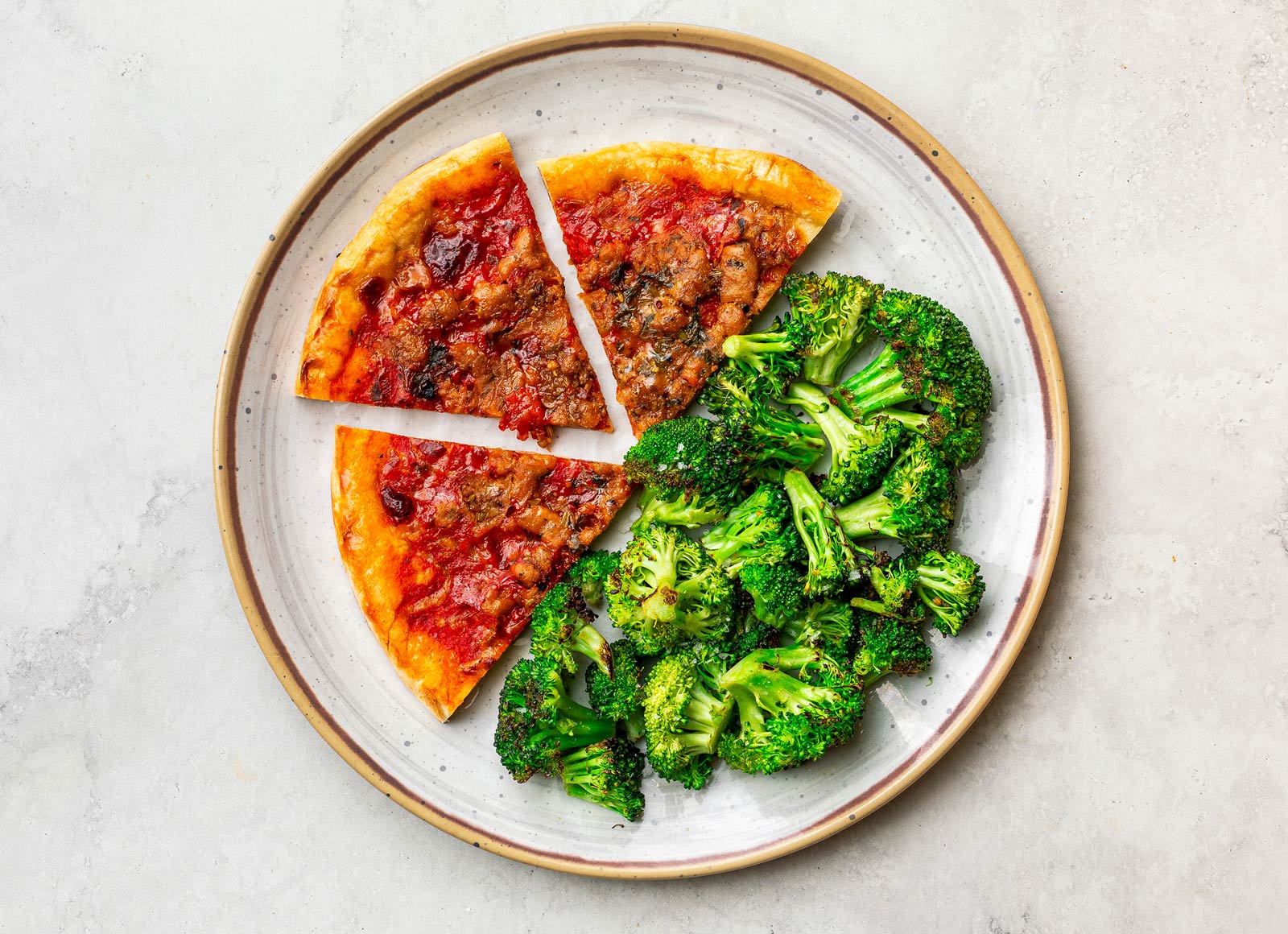 Italian Sausage Pizza + Broccoli