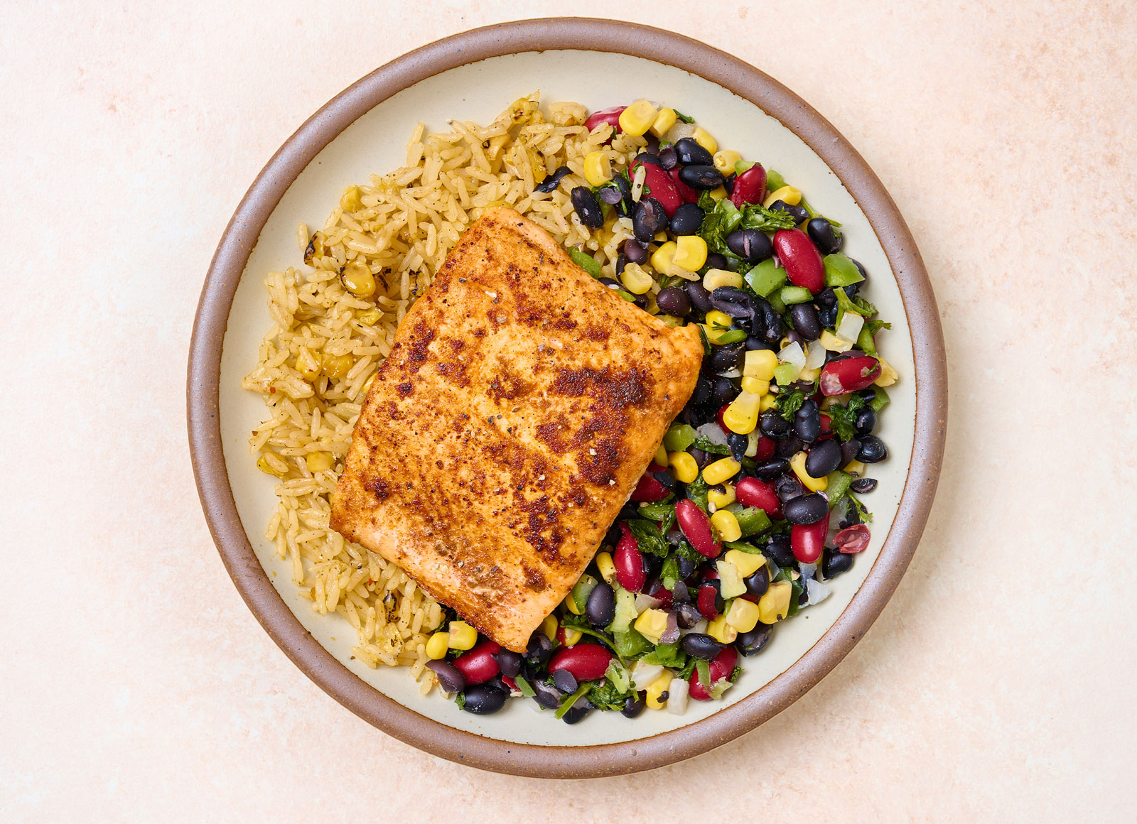 Roasted Salmon + Mexican Street Corn Rice