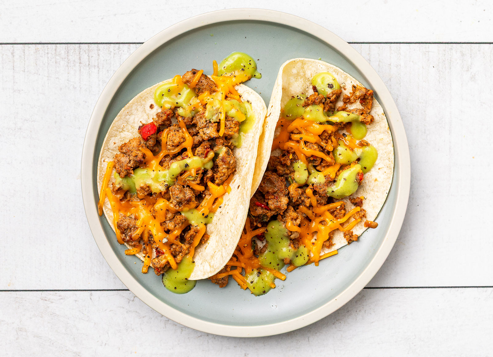 Fajita Chicken Taco with Avocado and Cheese