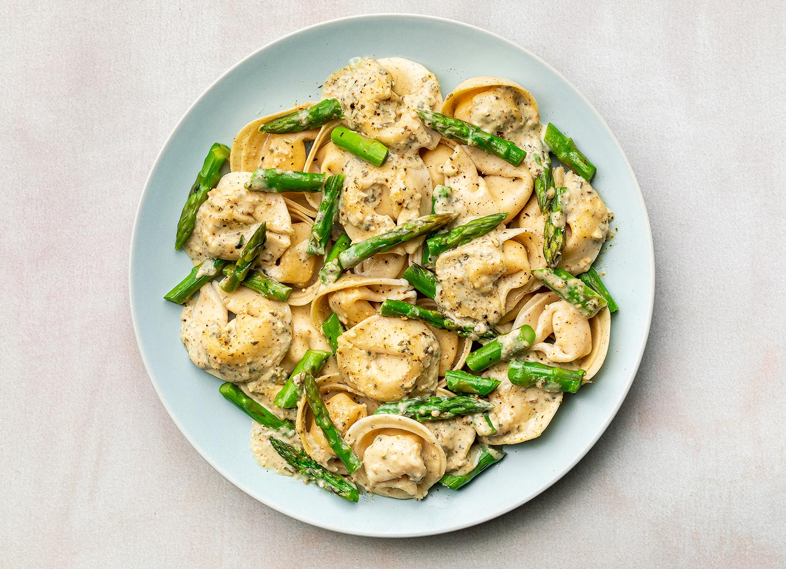 Spinach Artichoke + Asparagus Tortelloni