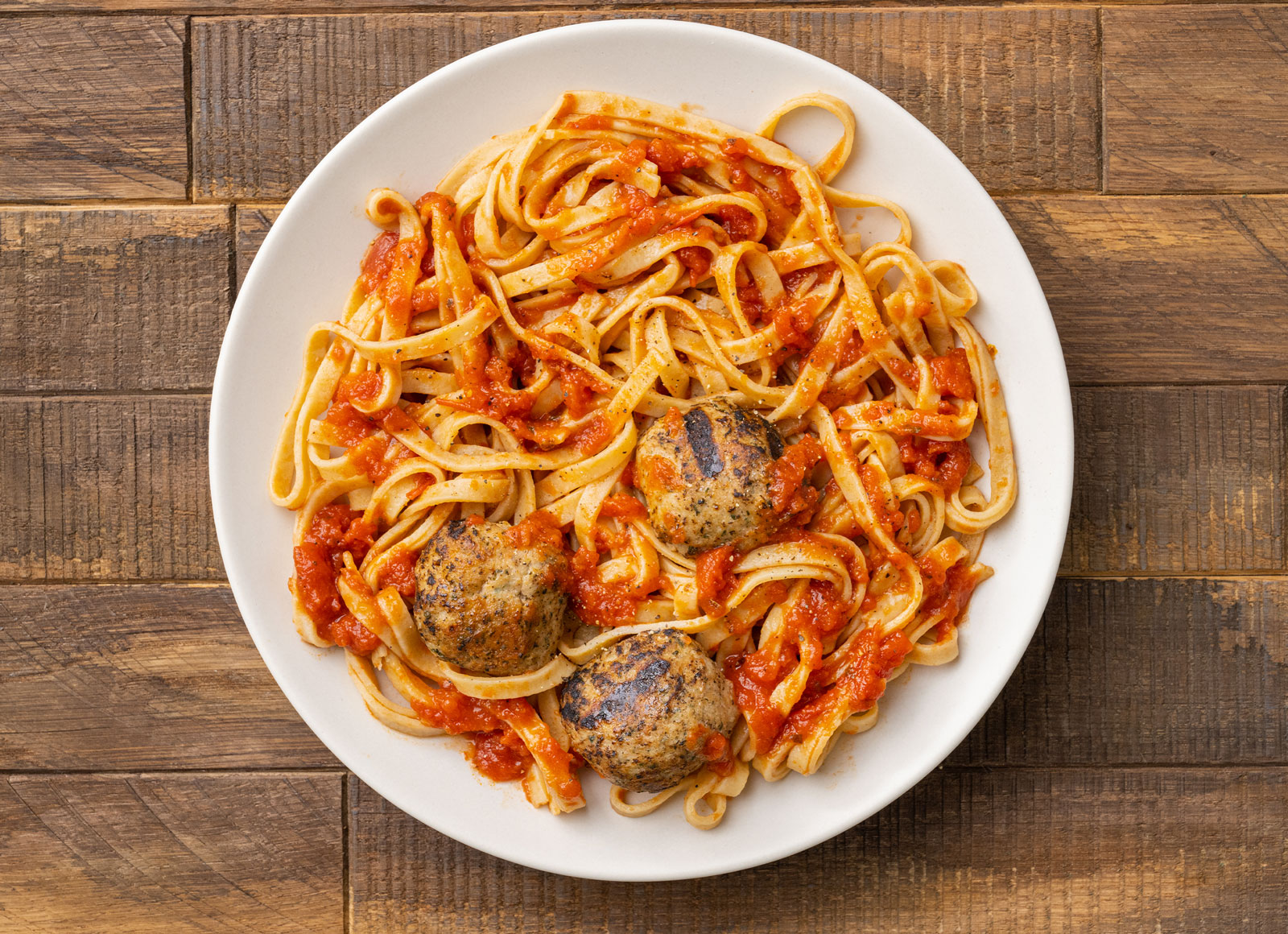 Cauliflower Linguine with Turkey Meatballs