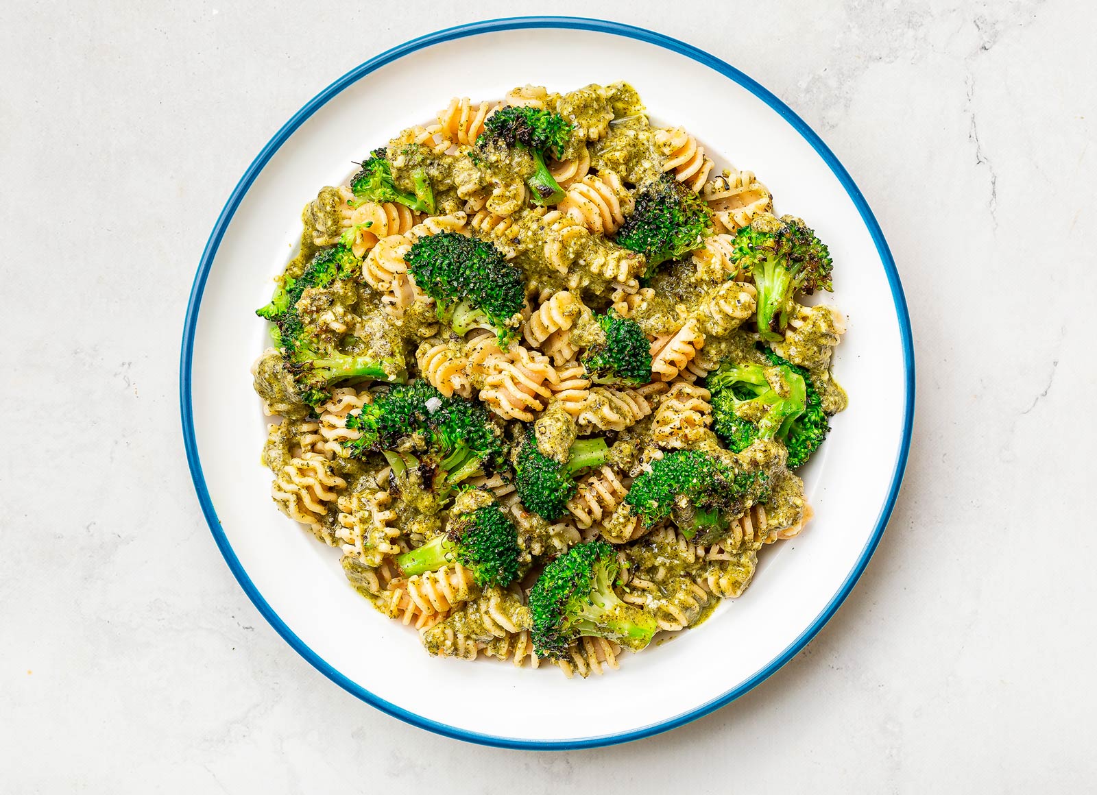 Pesto Broccoli Florets Protein Pasta