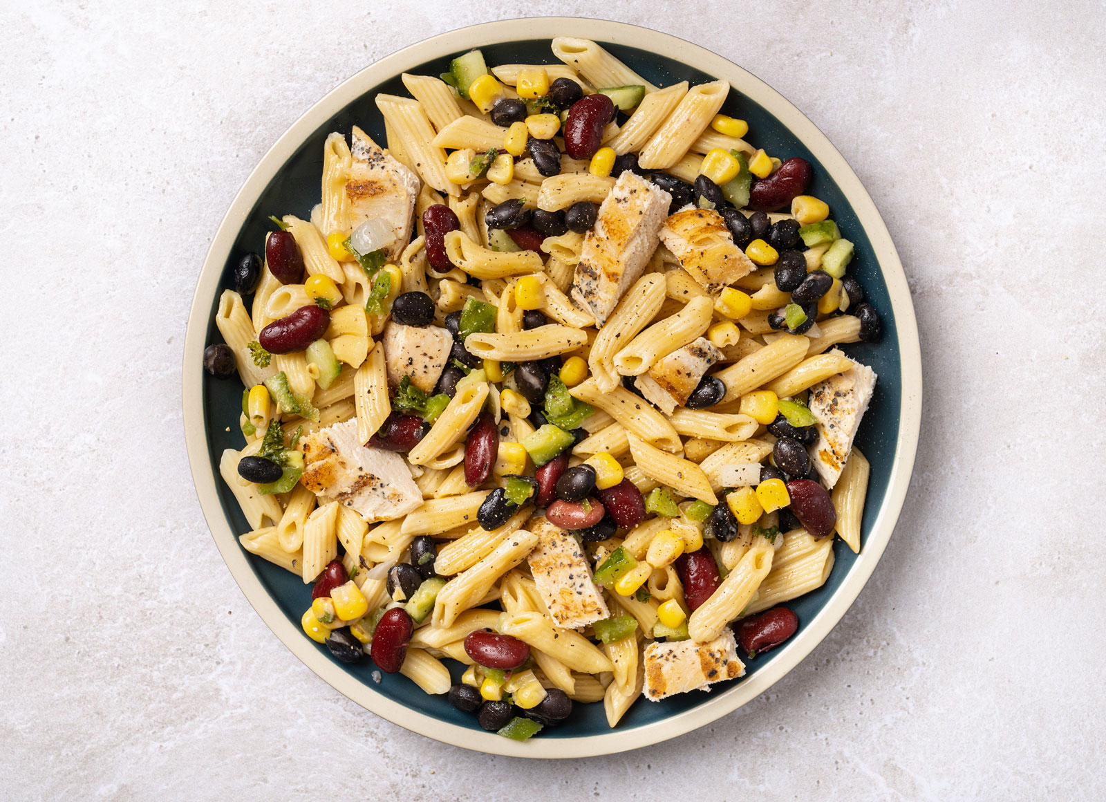 Simplest Seasoned Grilled Chicken Breast + Corn Black Bean Pasta Salad