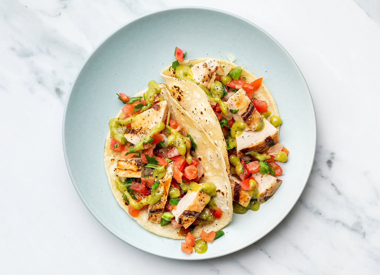 Classic Seasoned Grilled Chicken Breast Tacos with Mild Salsa