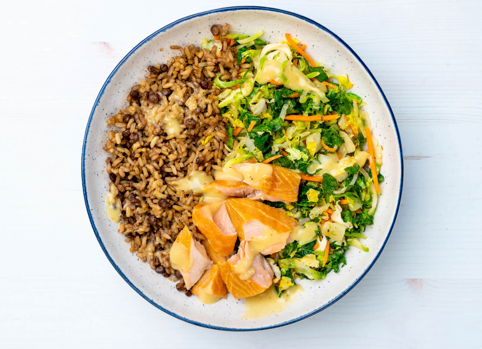Roasted Salmon + Superblend Bowl with Lentil Quinoa Rice Mix