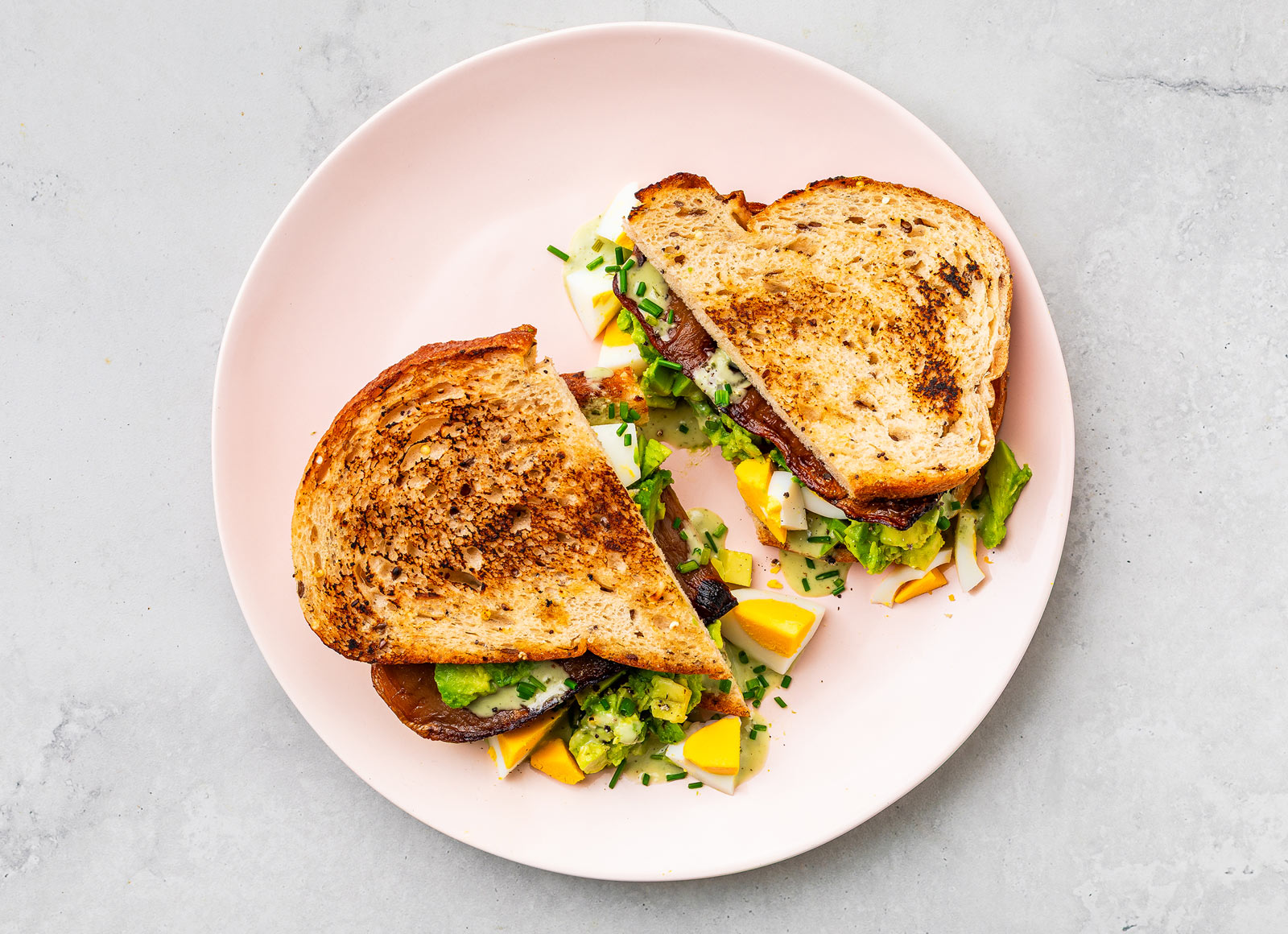 Glow-Up Avo-Egg Salad Club Sandwich