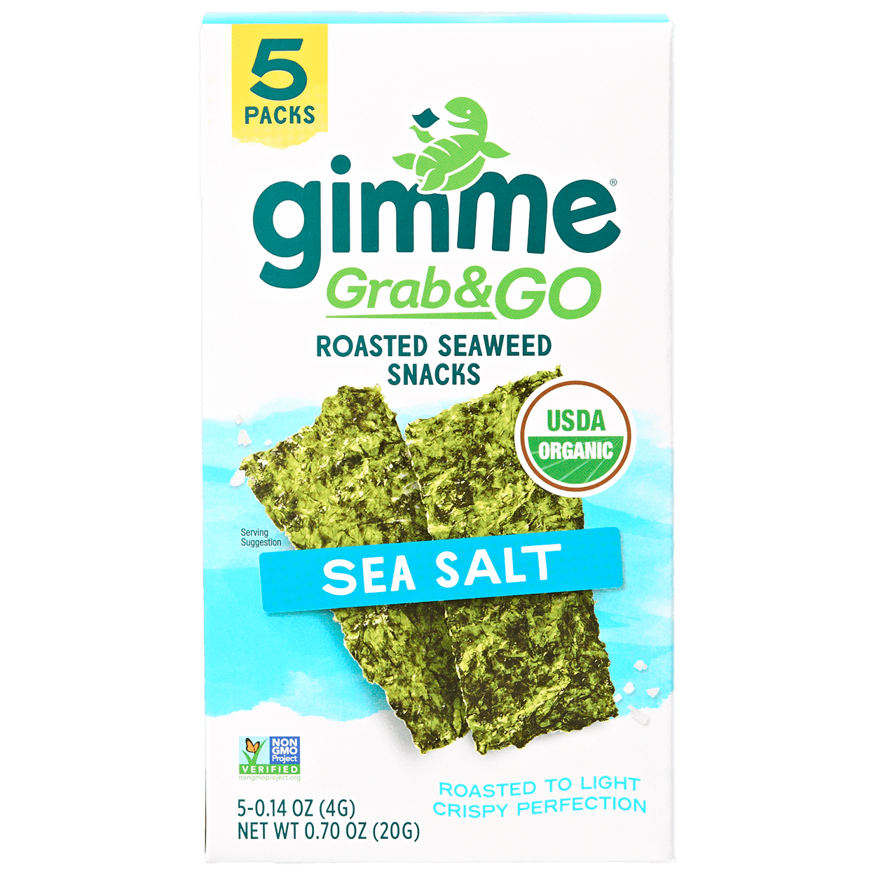 Organic Grab & Go Sea Salt Seaweed Snacks - 5 pack 2 of 2