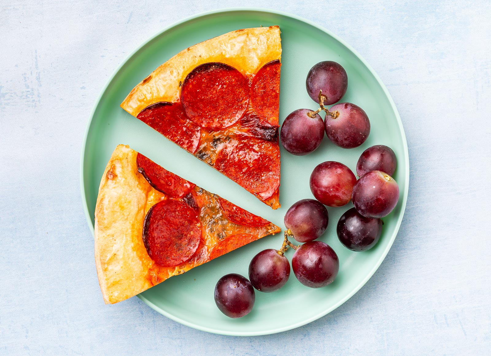 Pepperoni Pizza + Red Grapes