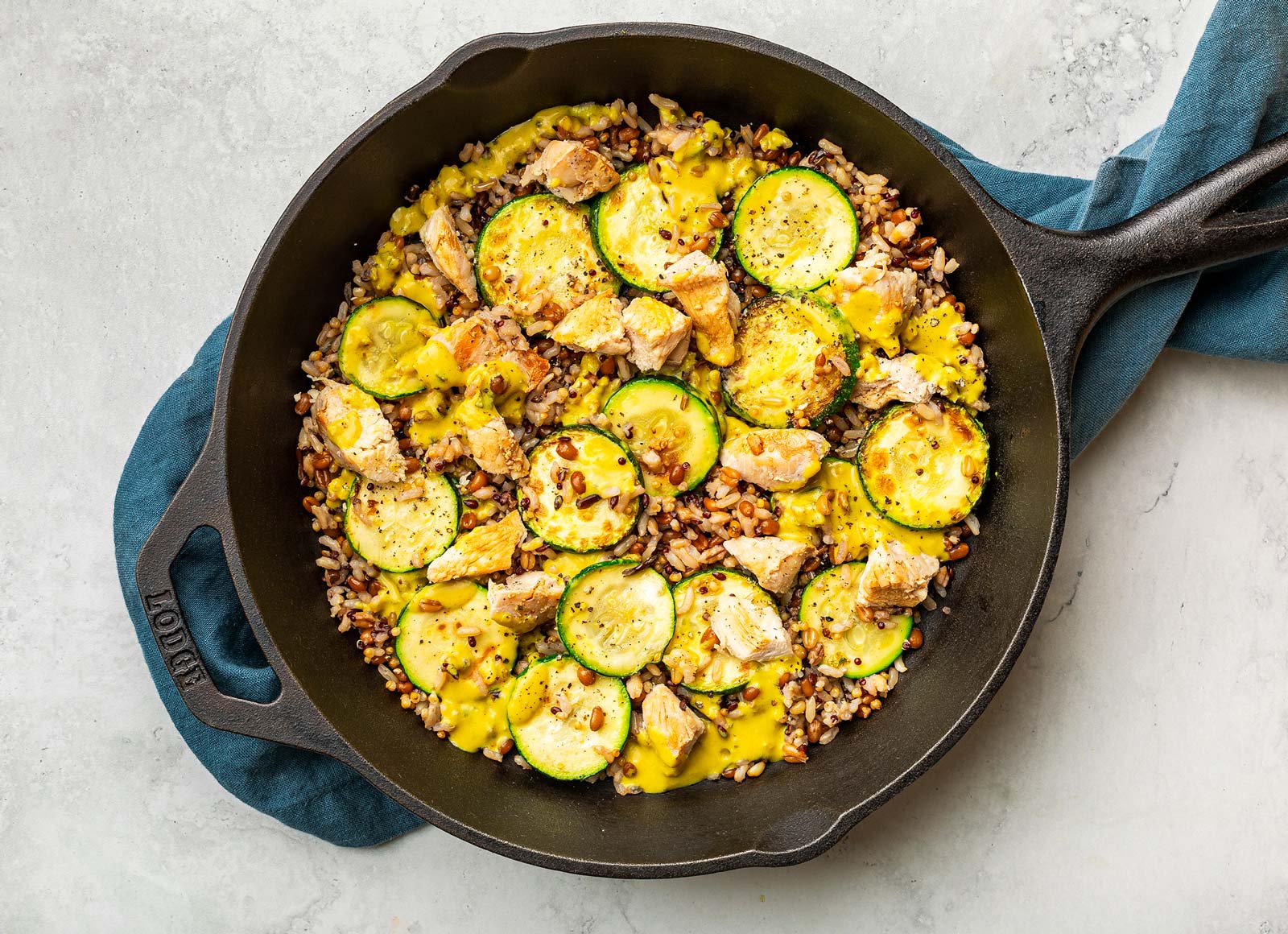Thai Coconut Chicken + Zucchini with Grains