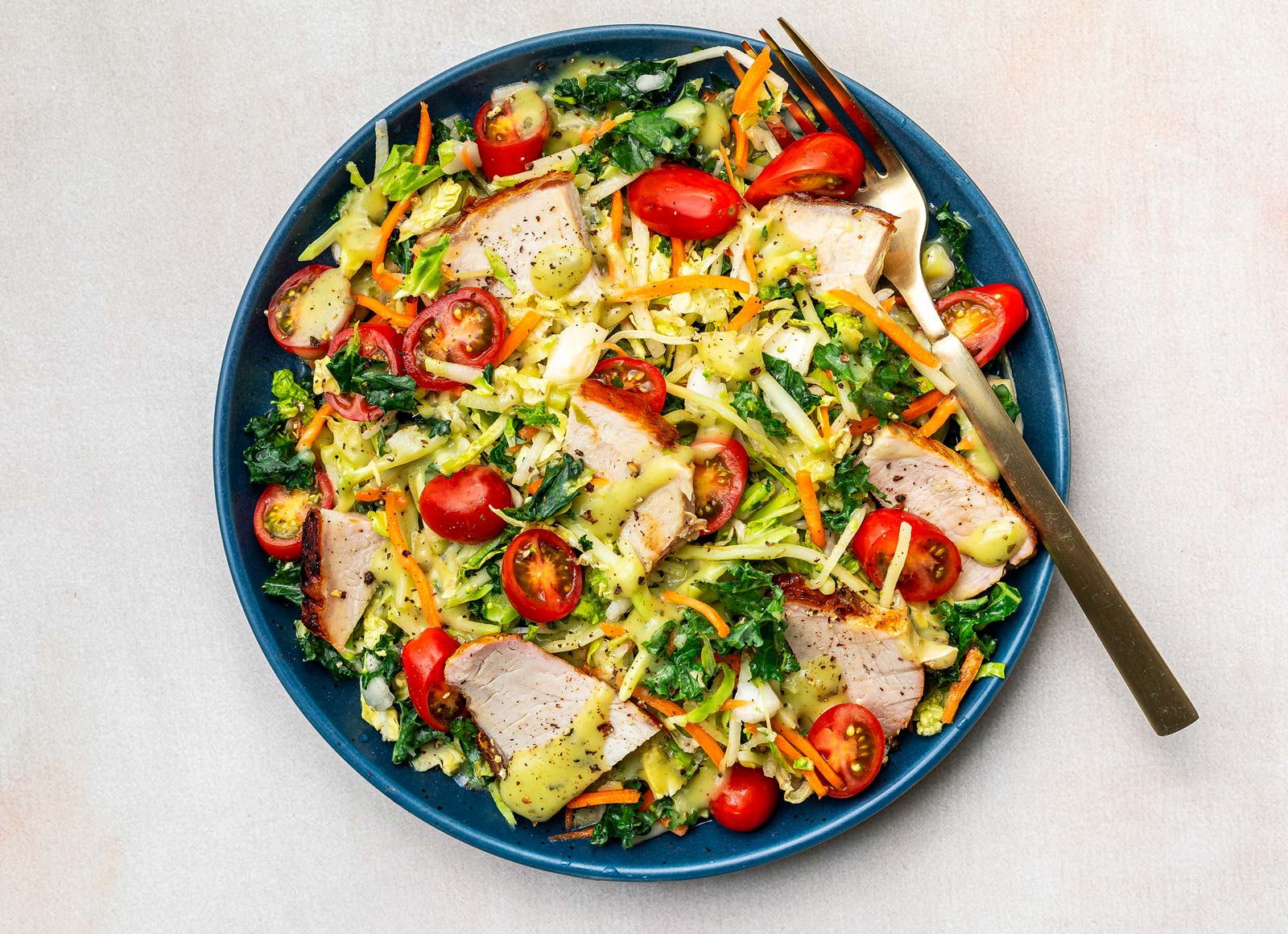 Super Green Goddess Pork Loin Salad