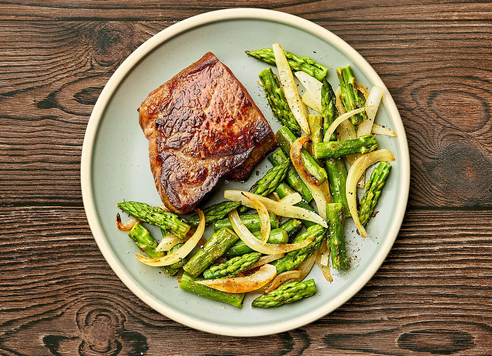 Seared Strip Steak + Asparagus